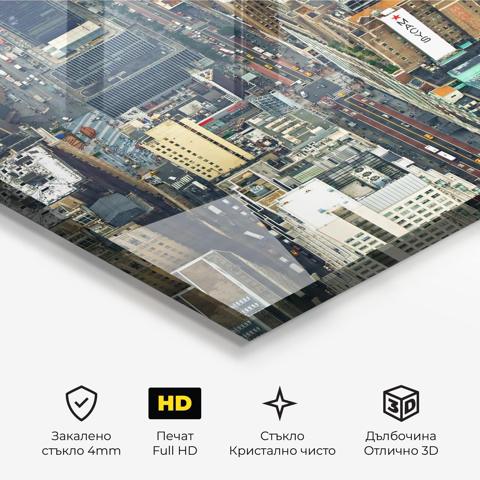 Стъклена картина Cream Tall Building mockup 3