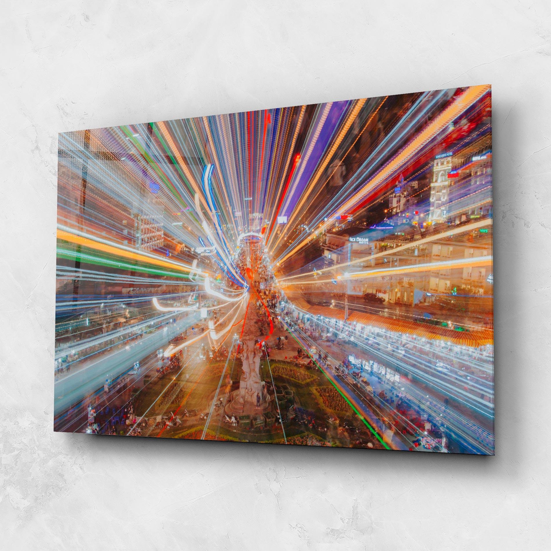 Стъклена картина Colorful Light City mockup 1