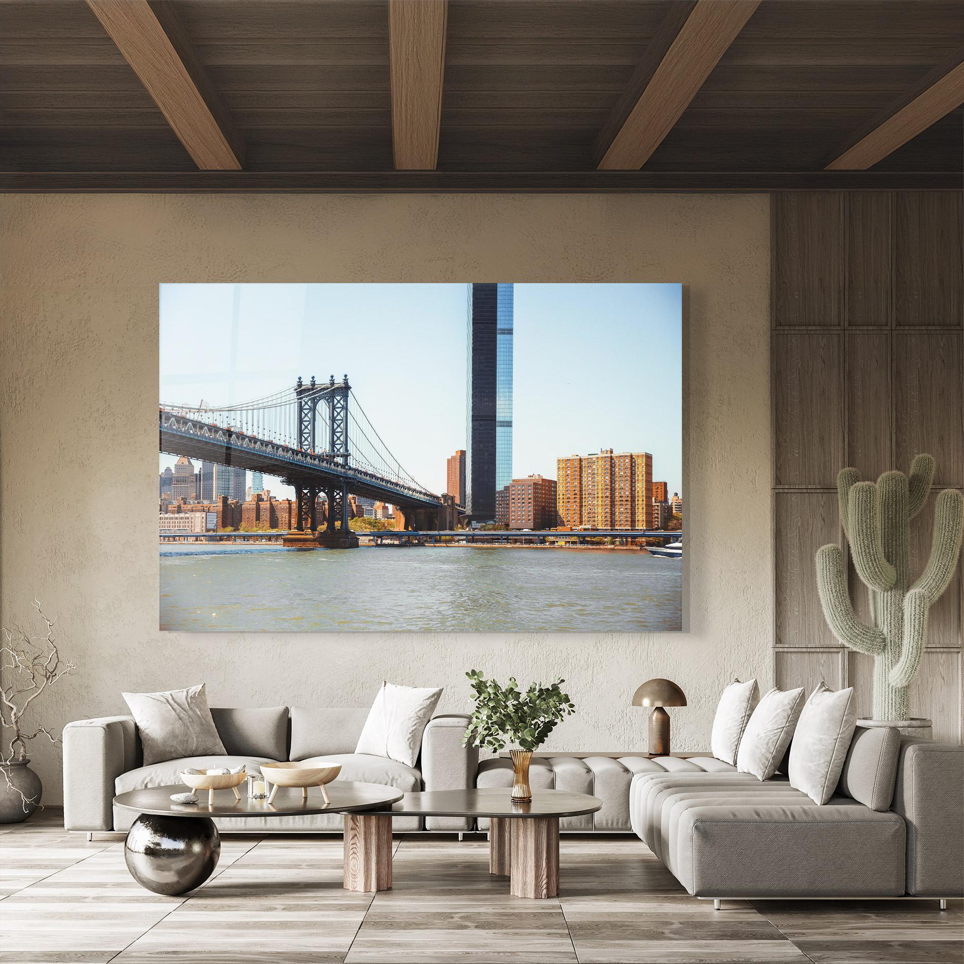 Стъклена картина Big City Bridge mockup 8