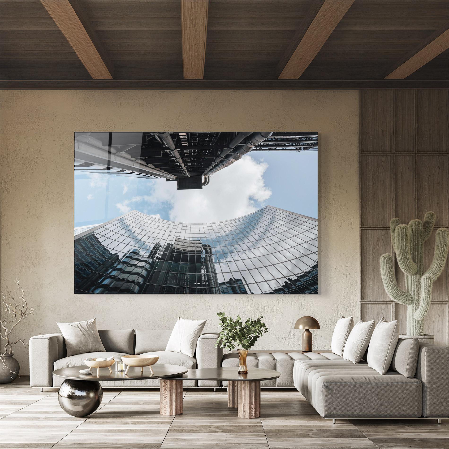 Стъклена картина Cloud Big Building mockup 8