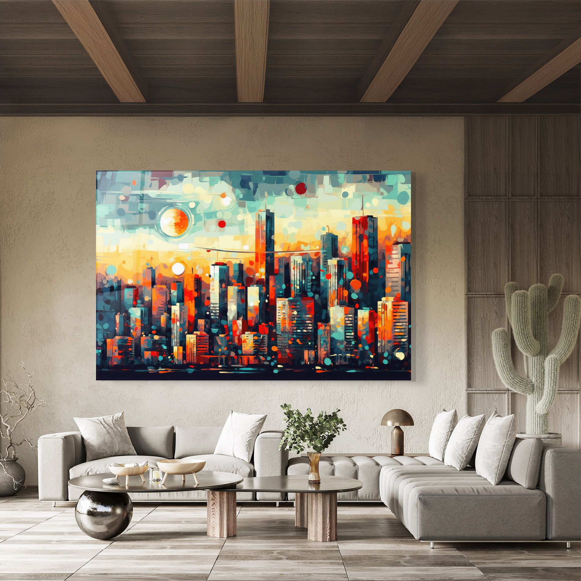 Colorful City Painting mockup 8