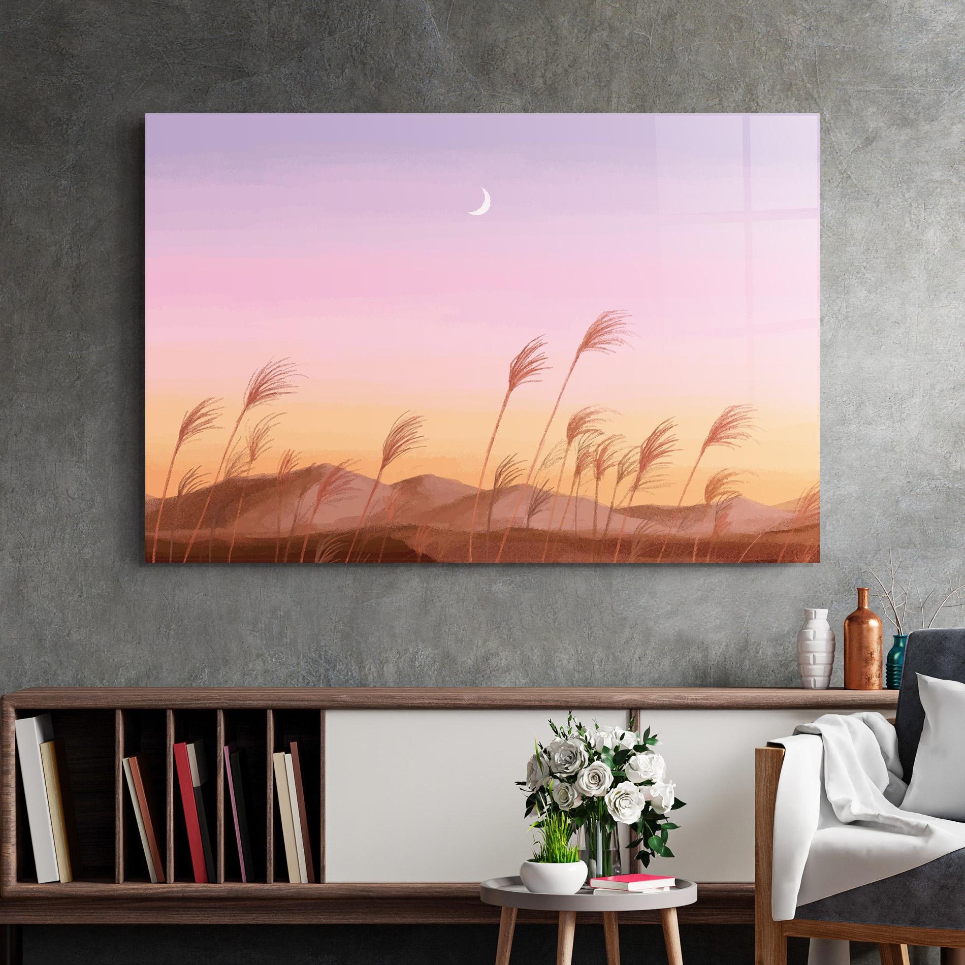 Стъклена картина Small Moon mockup 2