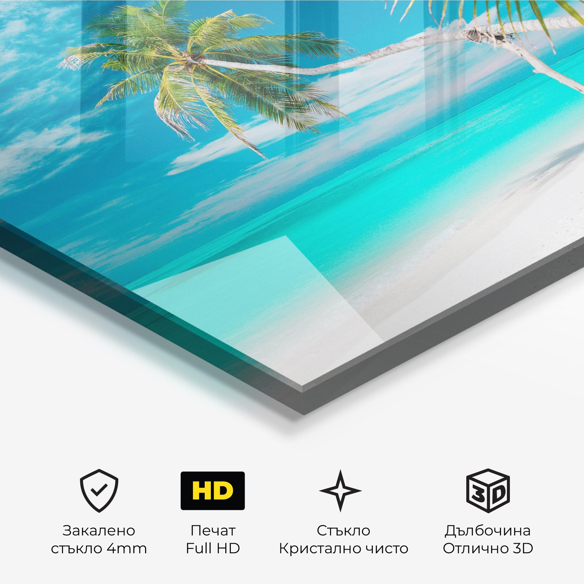 Стъклена картина Day Palm mockup 3
