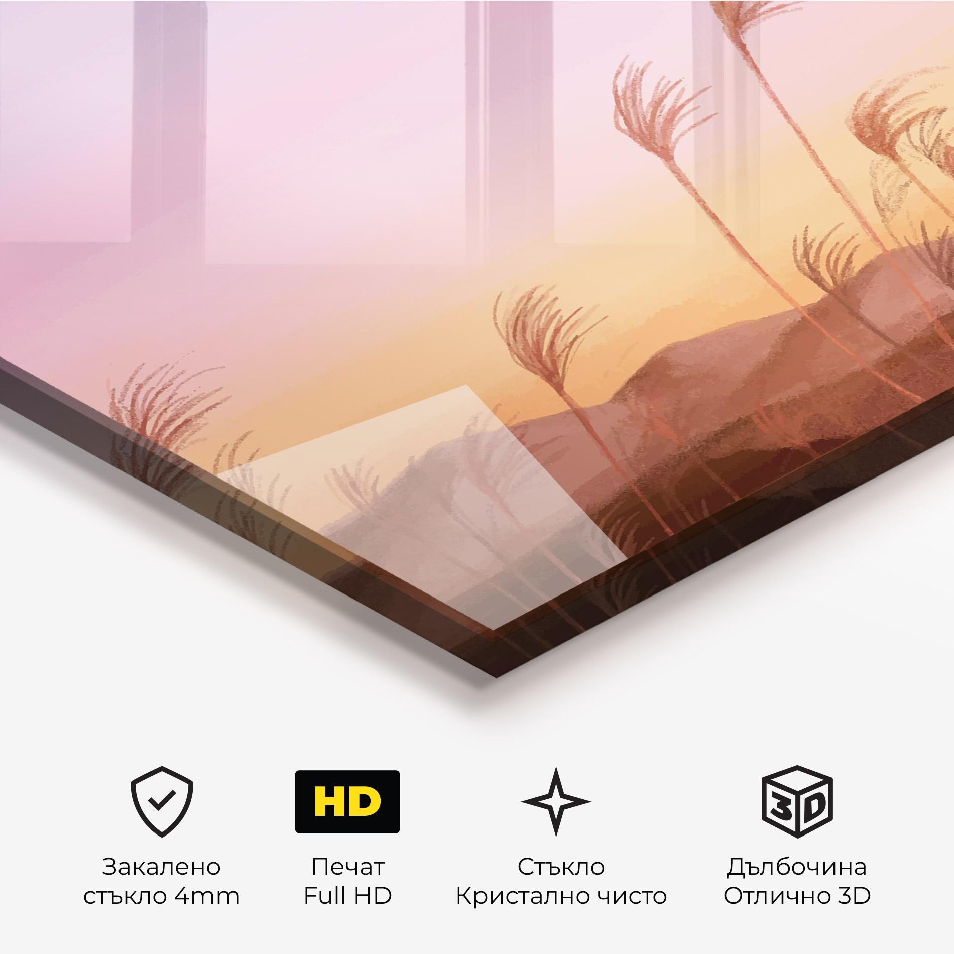 Стъклена картина Small Moon mockup 3