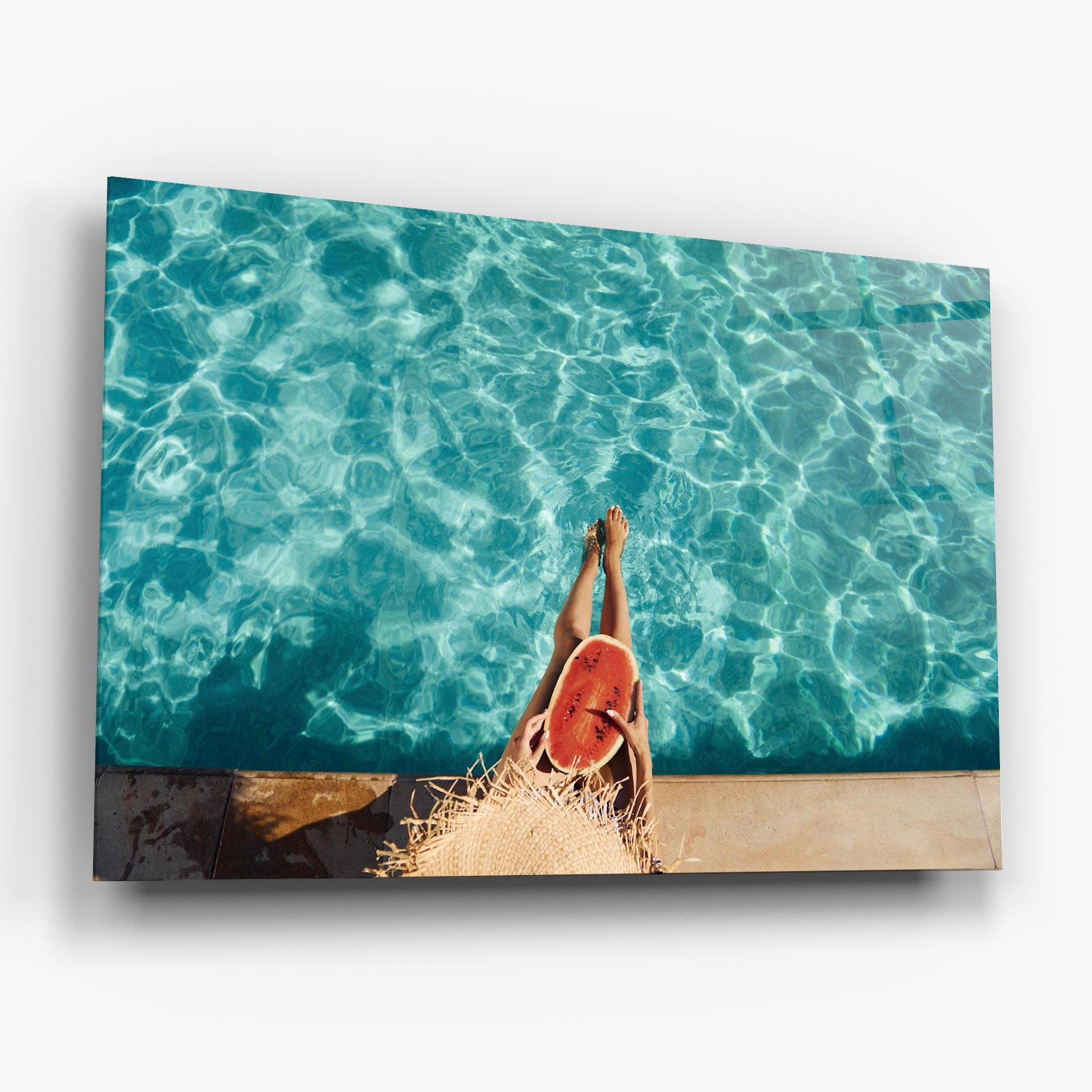 Стъклена картина Pool Watermelon mockup 6