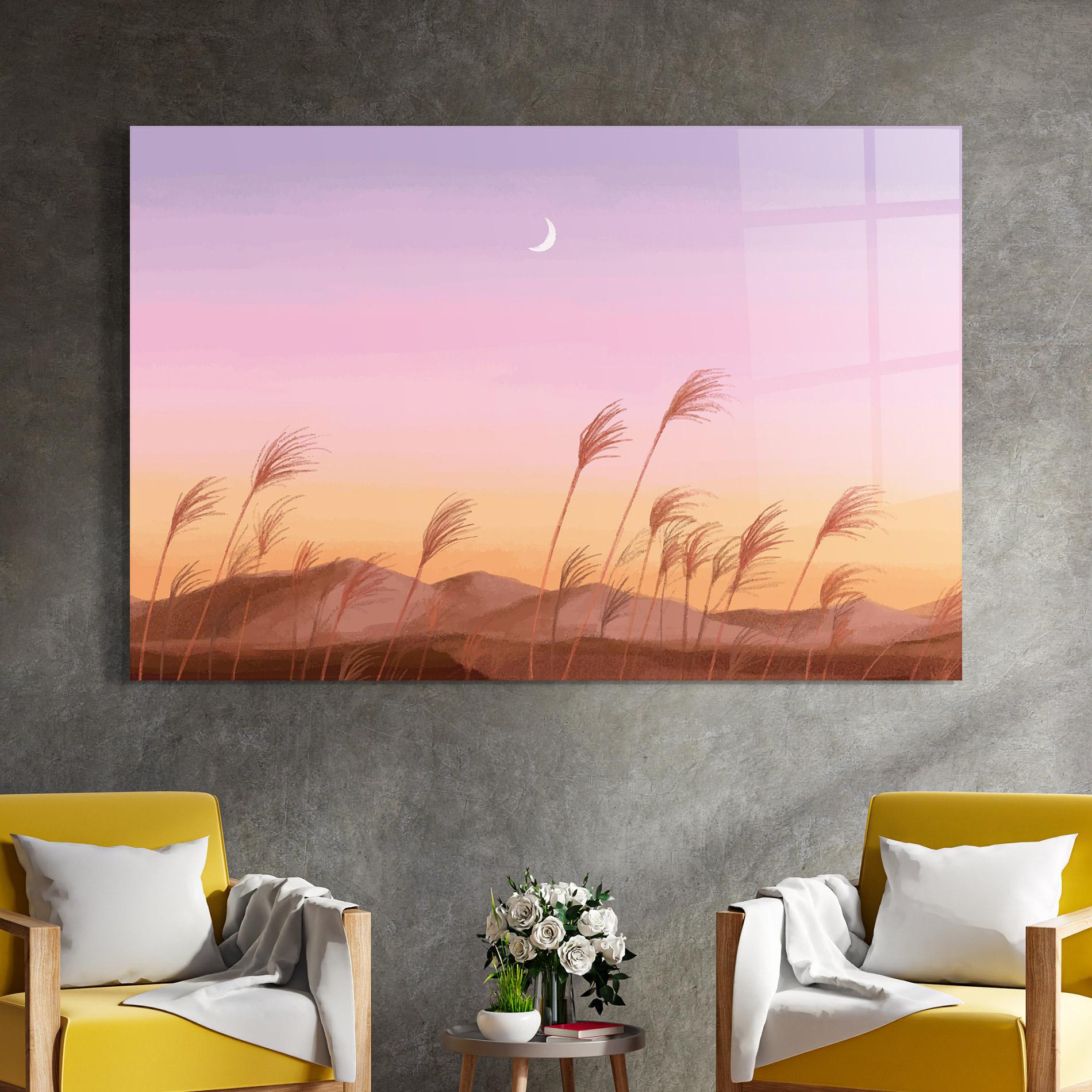 Стъклена картина Small Moon mockup 4