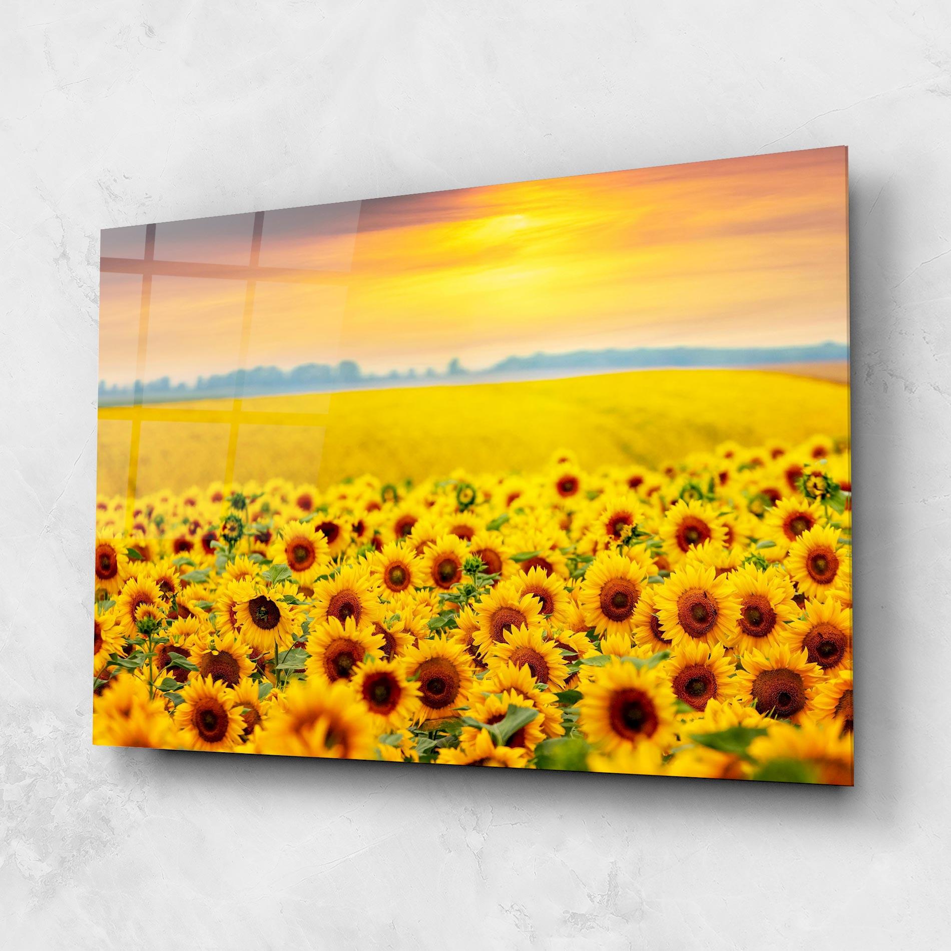 Стъклена картина Yellow Sunflowers mockup 1