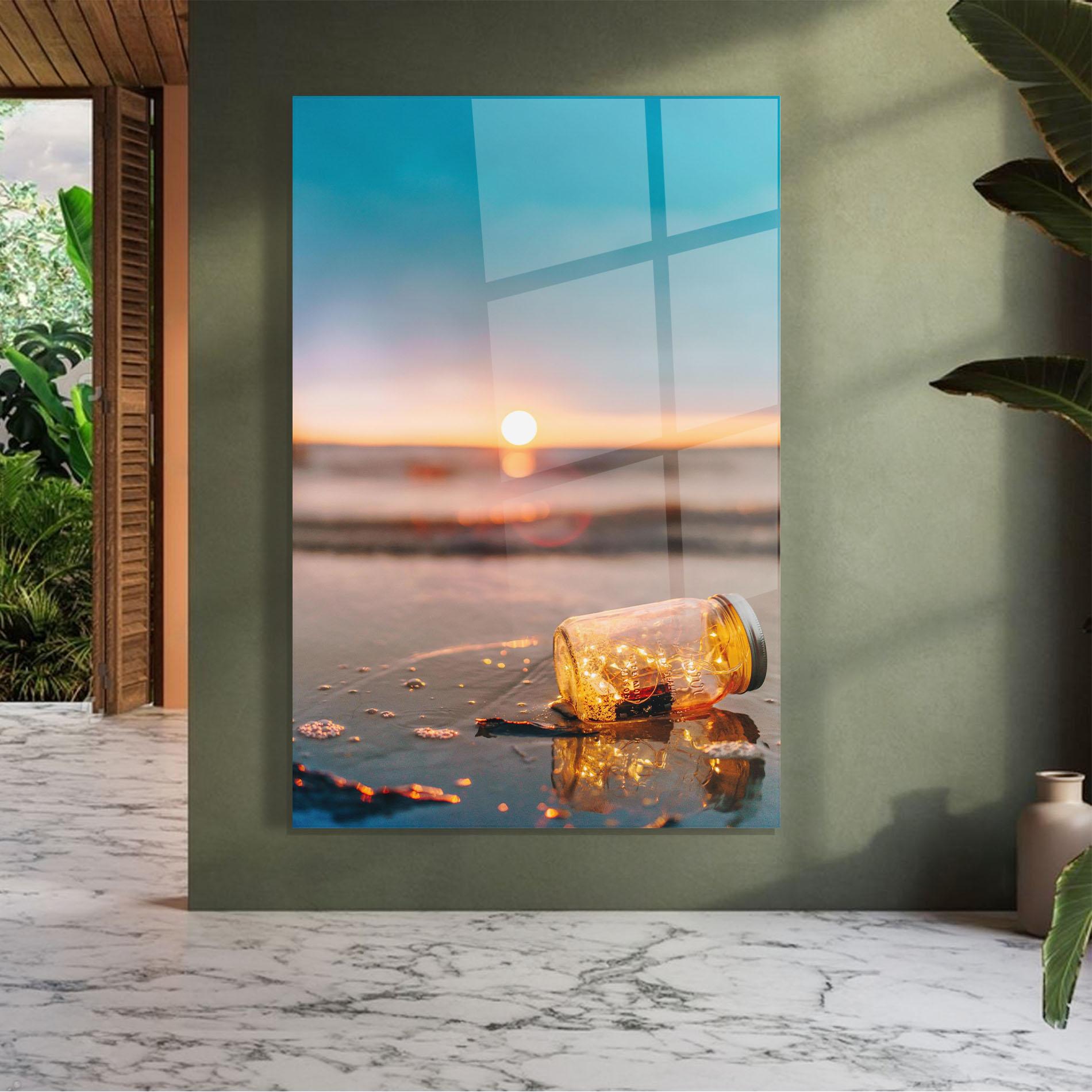 Стъклена картина Jar With Lights mockup 7