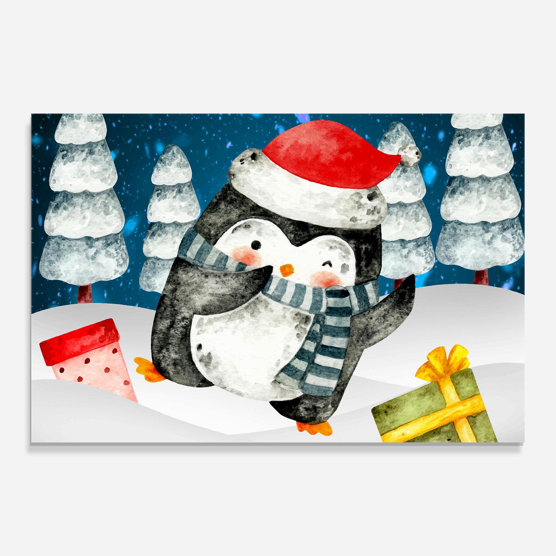 Стъклена картина Blue Pinguin mockup 0