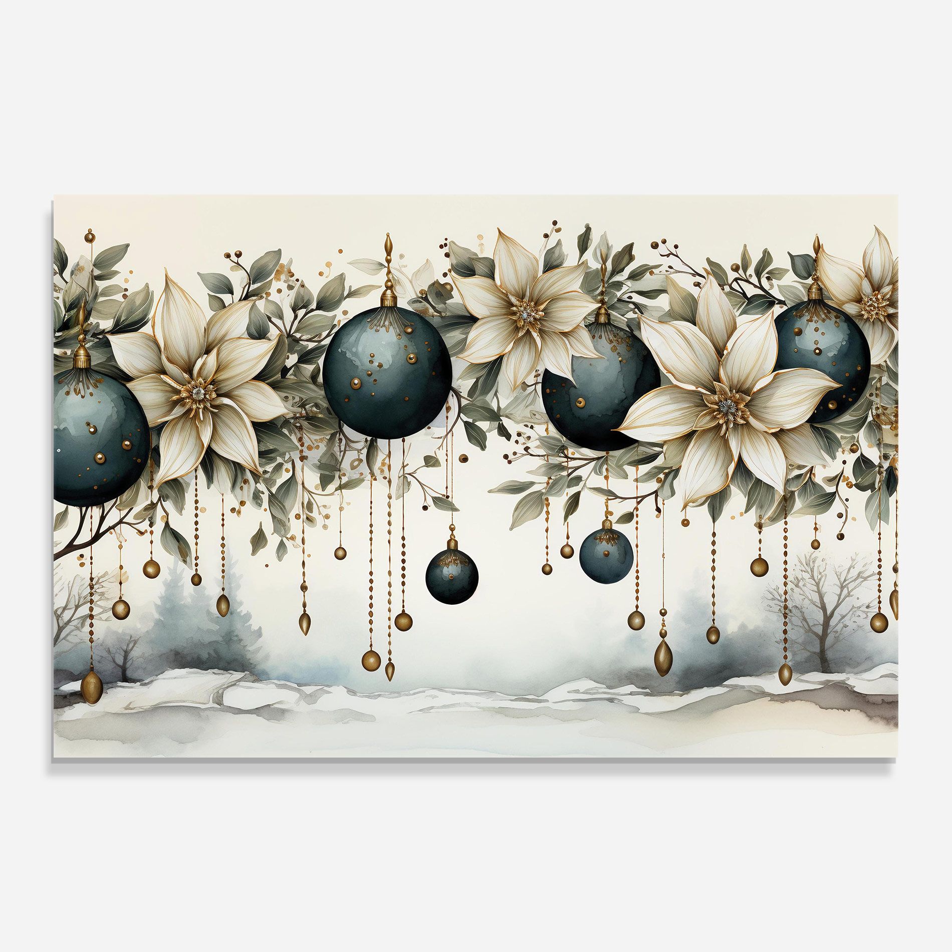 Christmas Flowers Art mockup 0