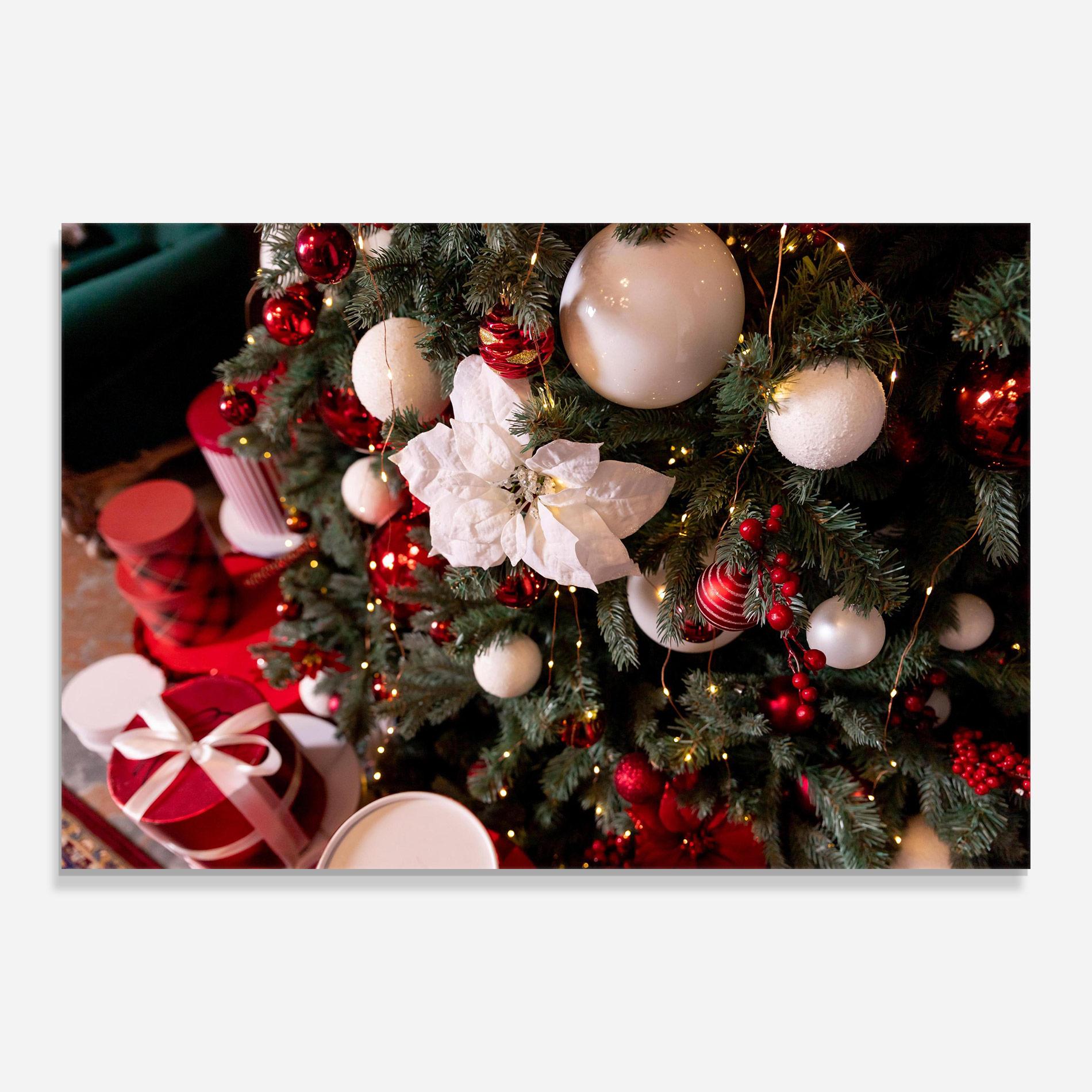 Стъклена картина Colourful Christmas Baubles mockup 0