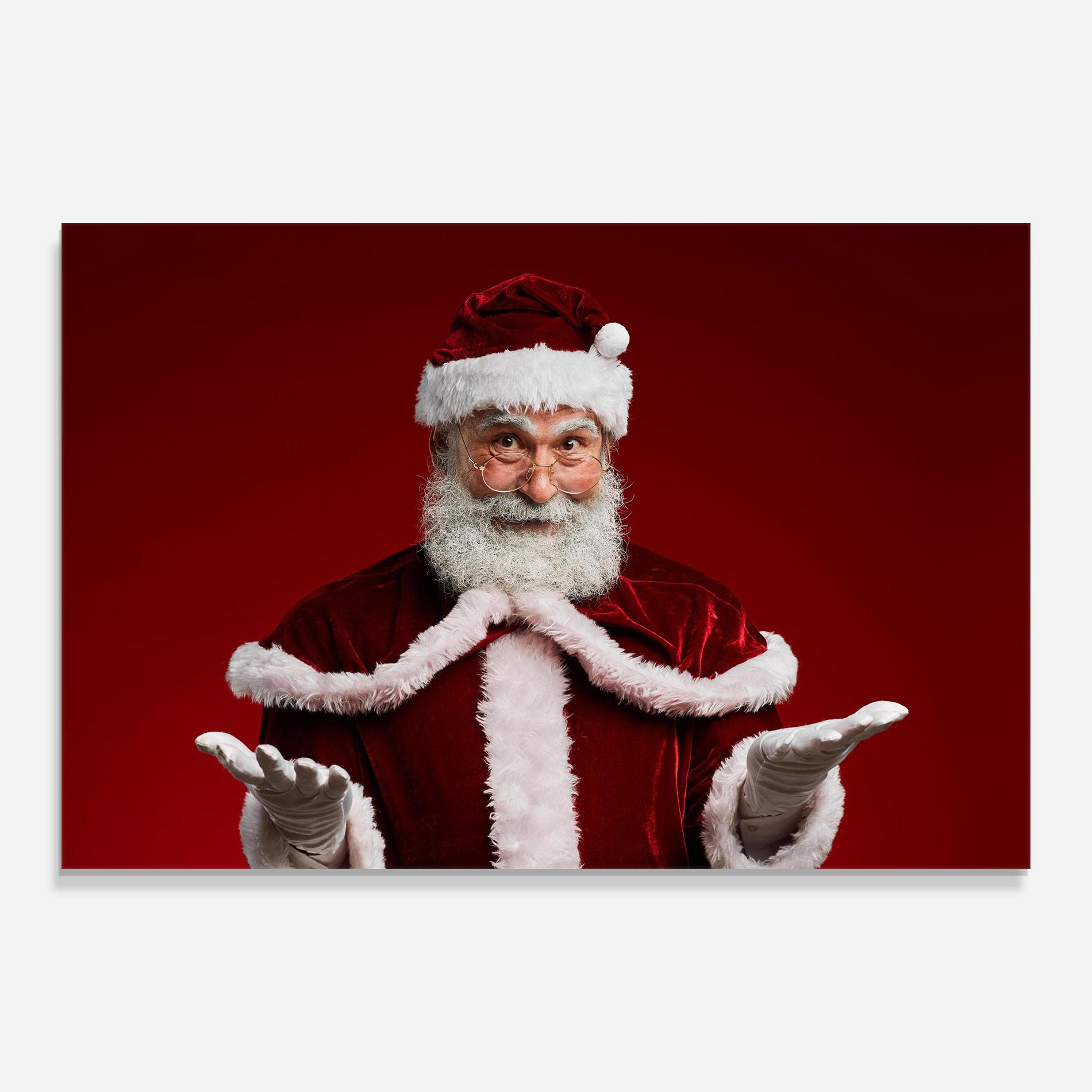 Стъклена картина Santa Welcoming You mockup 0