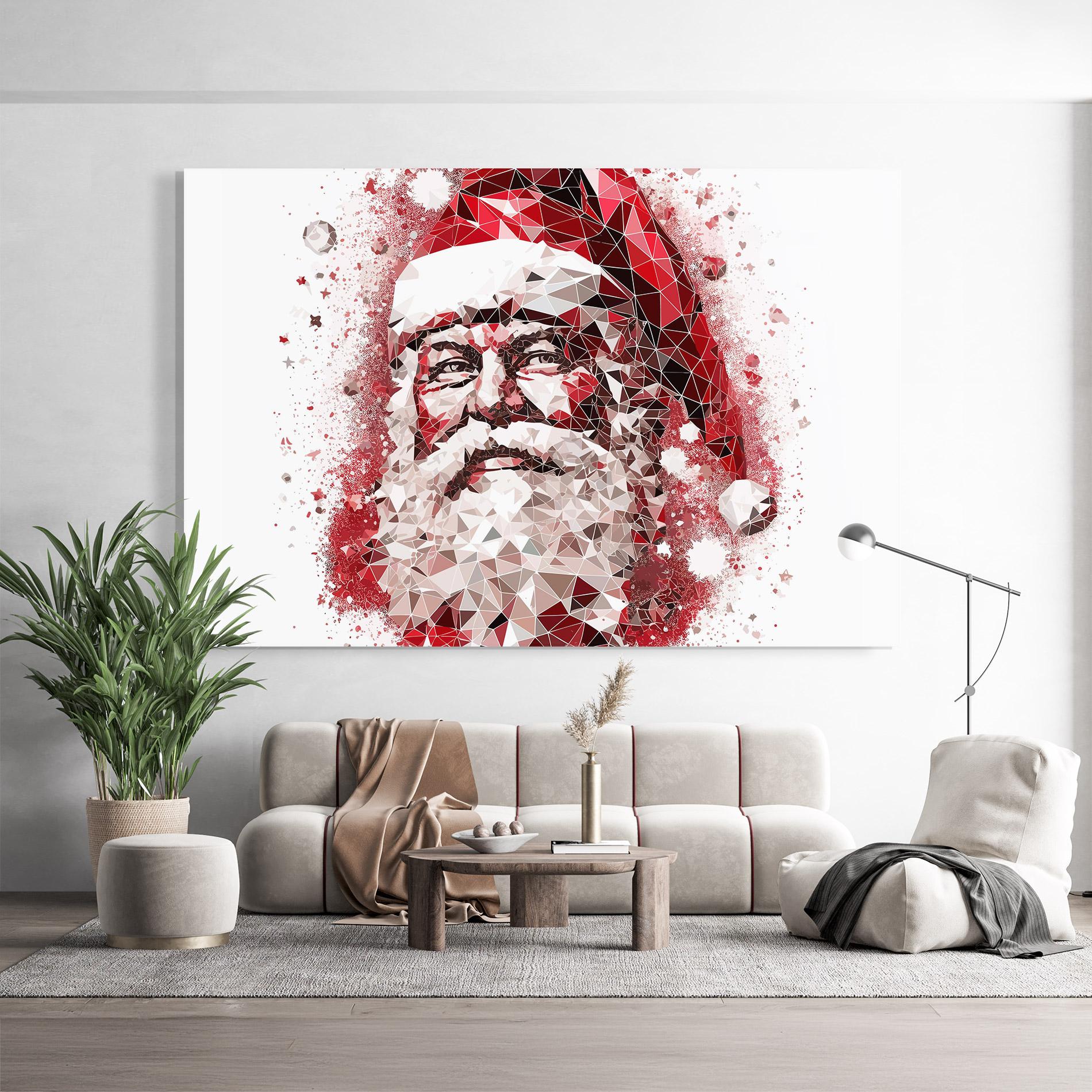 Стъклена картина Red Santa Art mockup 9