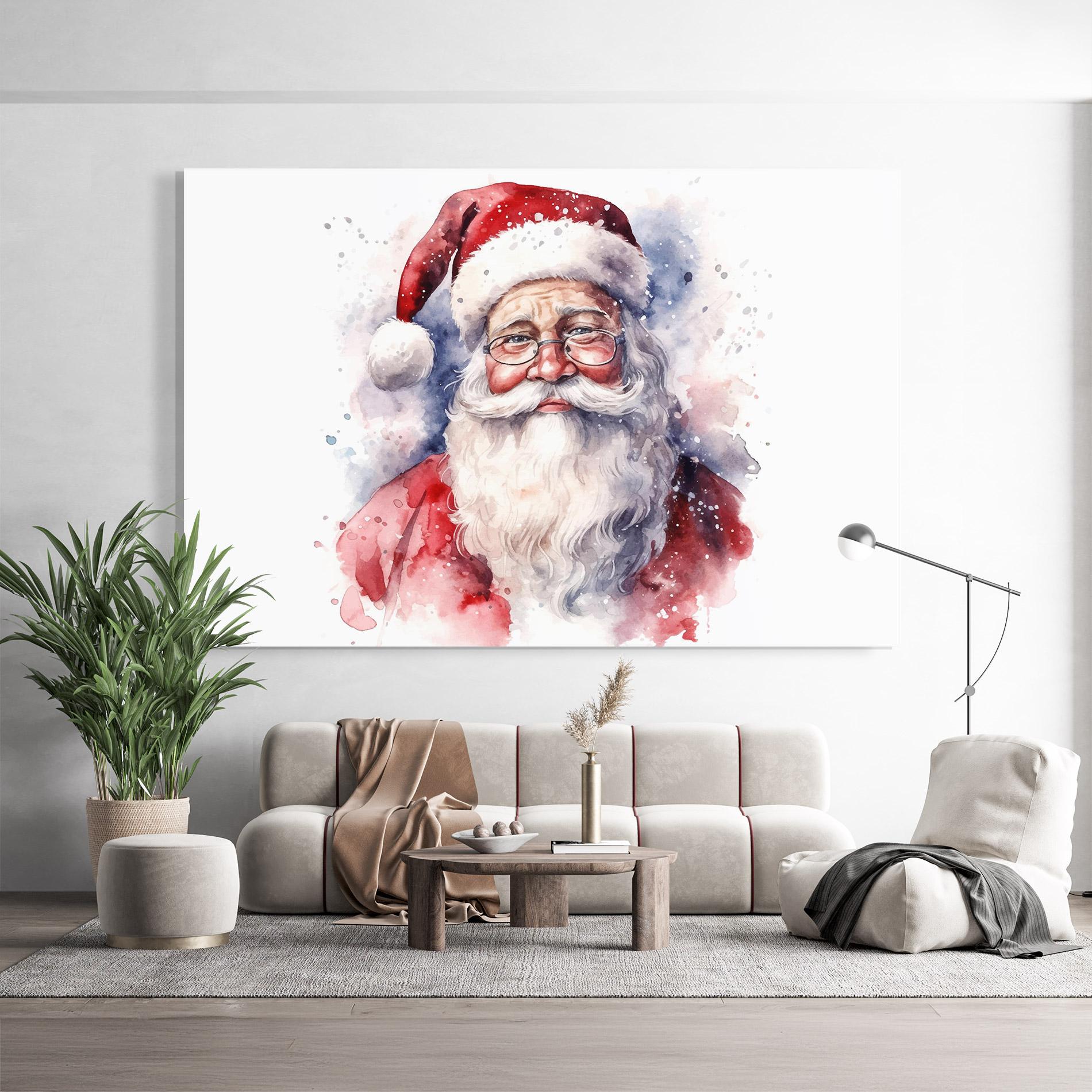 Стъклена картина Santa Watercolor mockup 9