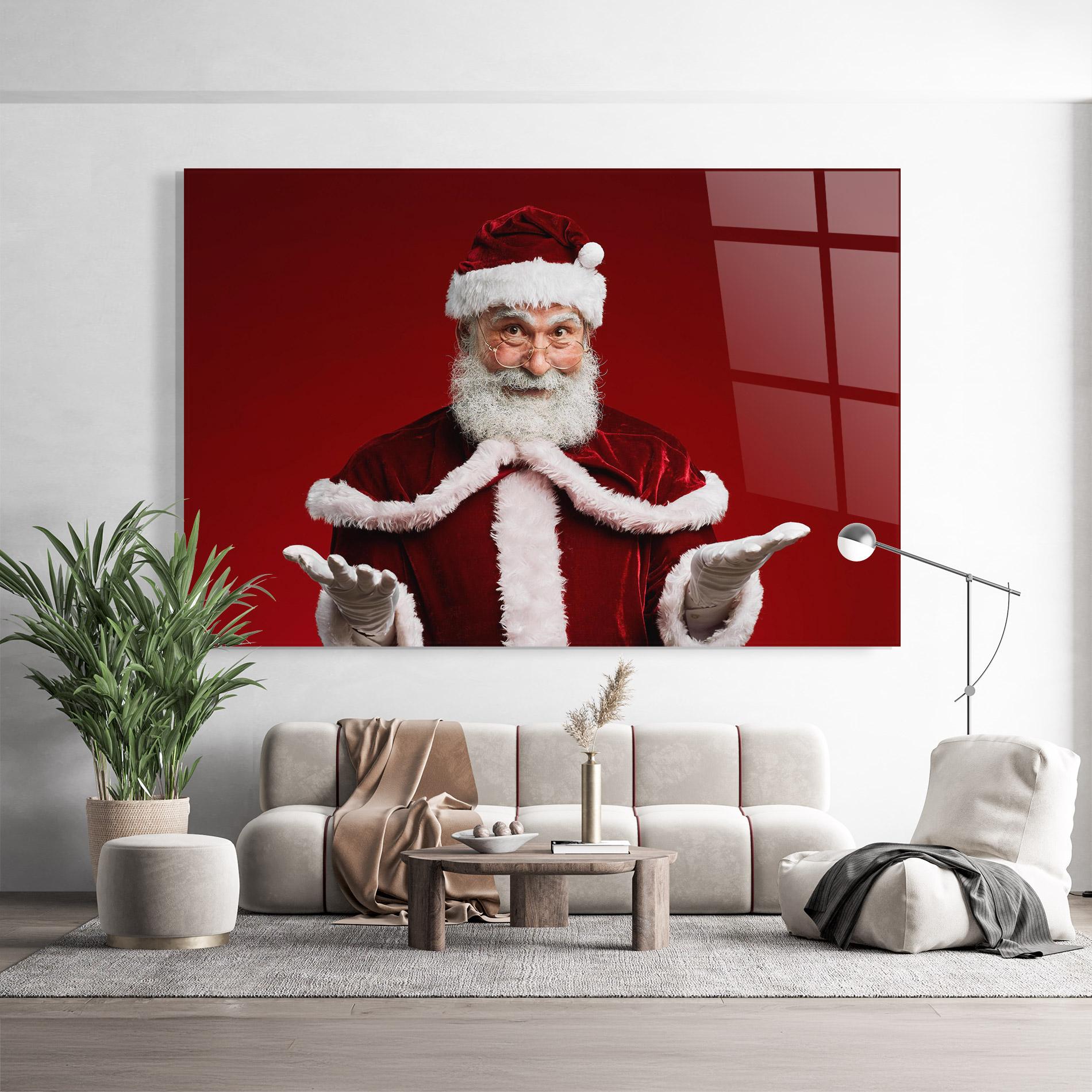 Стъклена картина Santa Welcoming You mockup 9