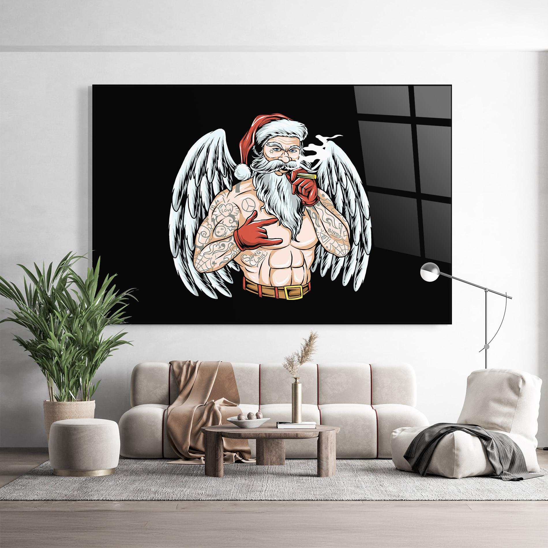 Стъклена картина Santa Wings mockup 9