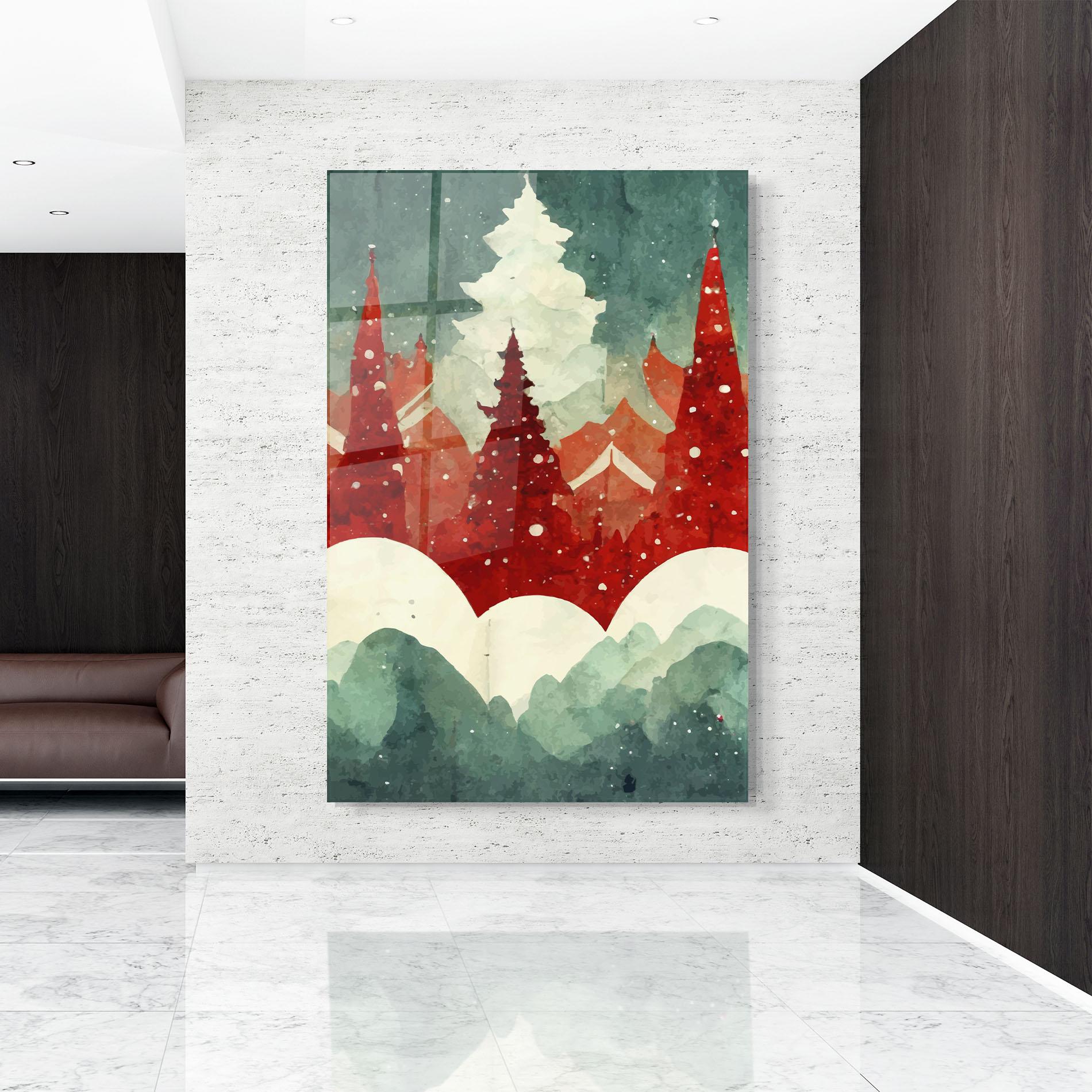 Стъклена картина Christmas Landscape mockup 9