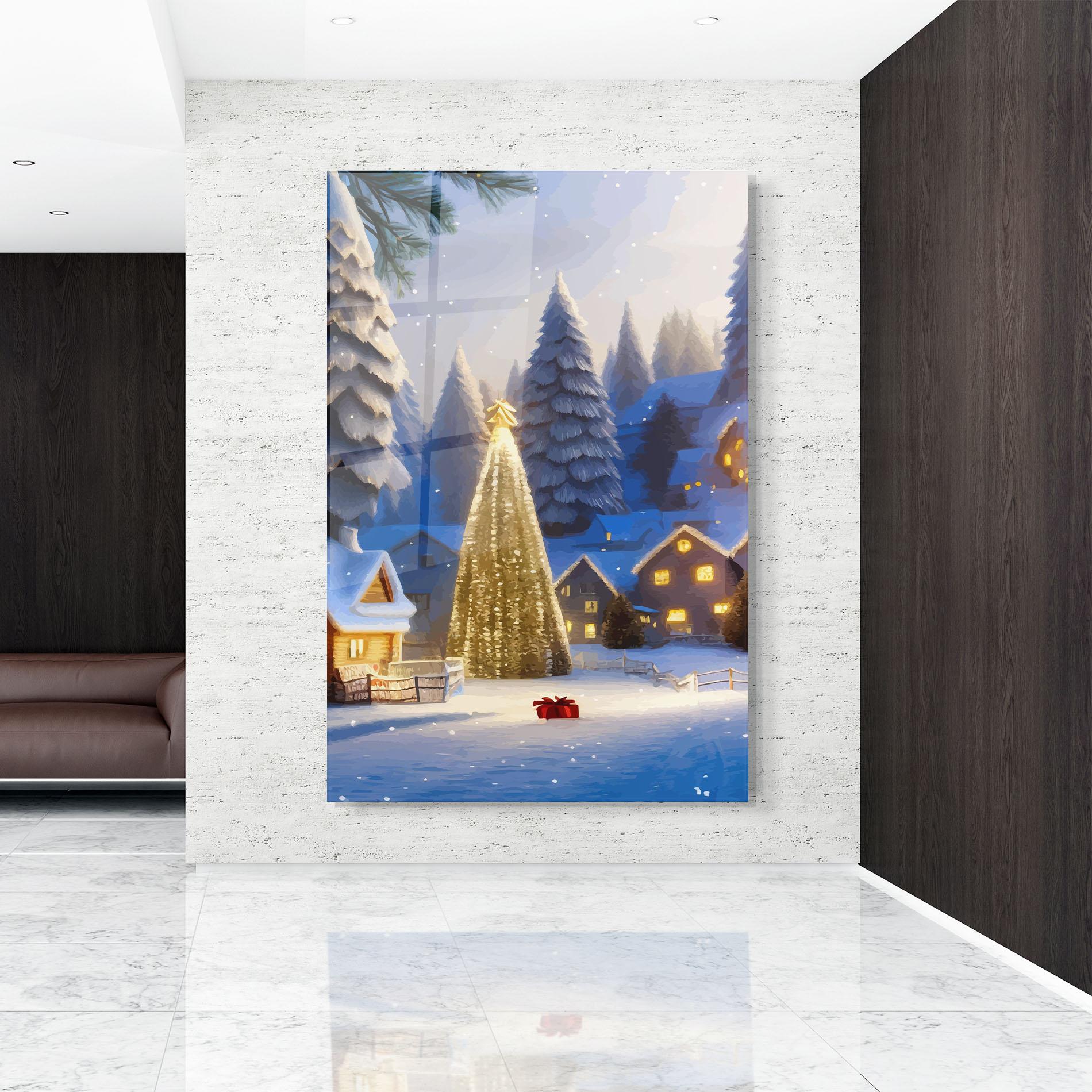 Стъклена картина Fairy Tale Christmas House mockup 9