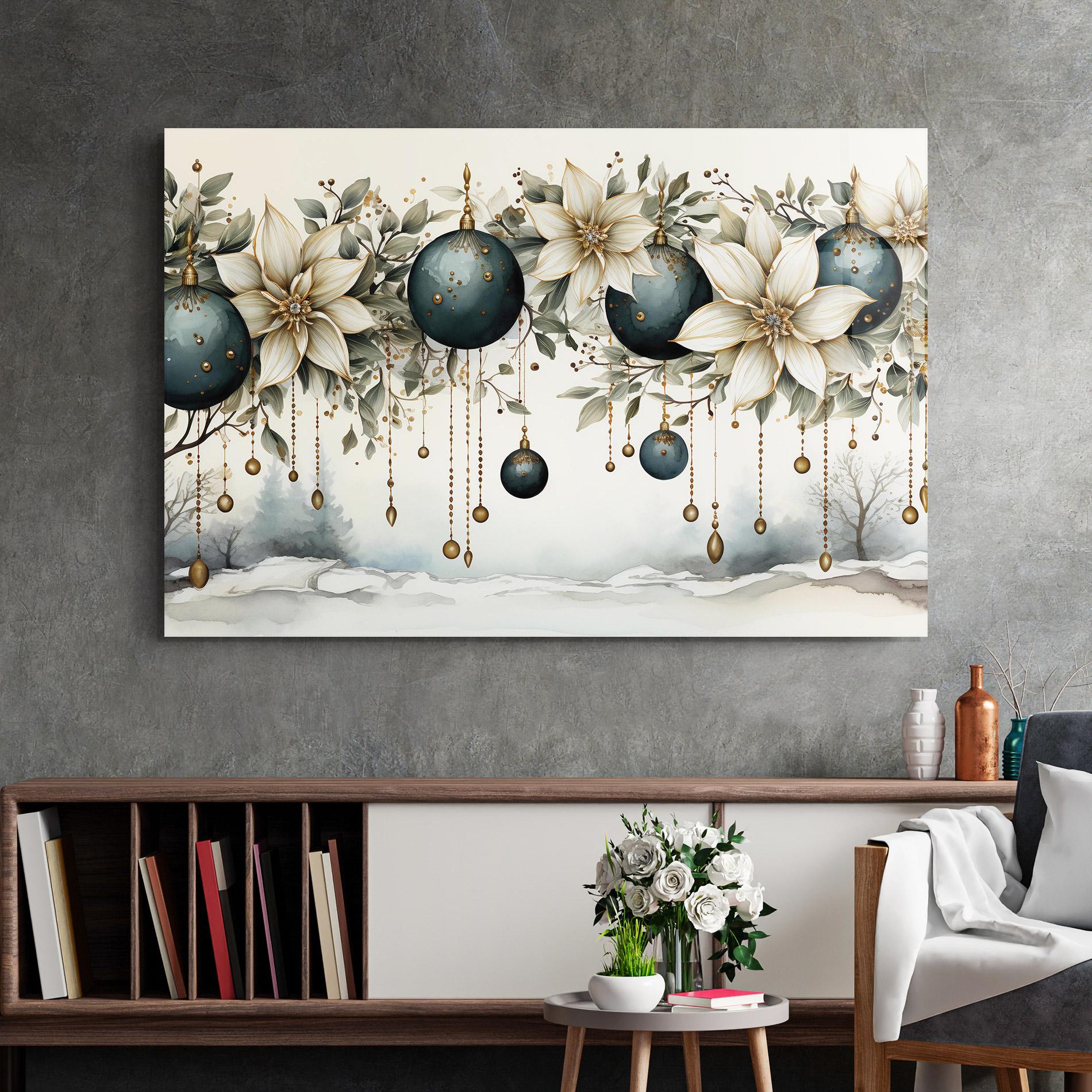 Стъклена картина Christmas Flowers Art mockup 2