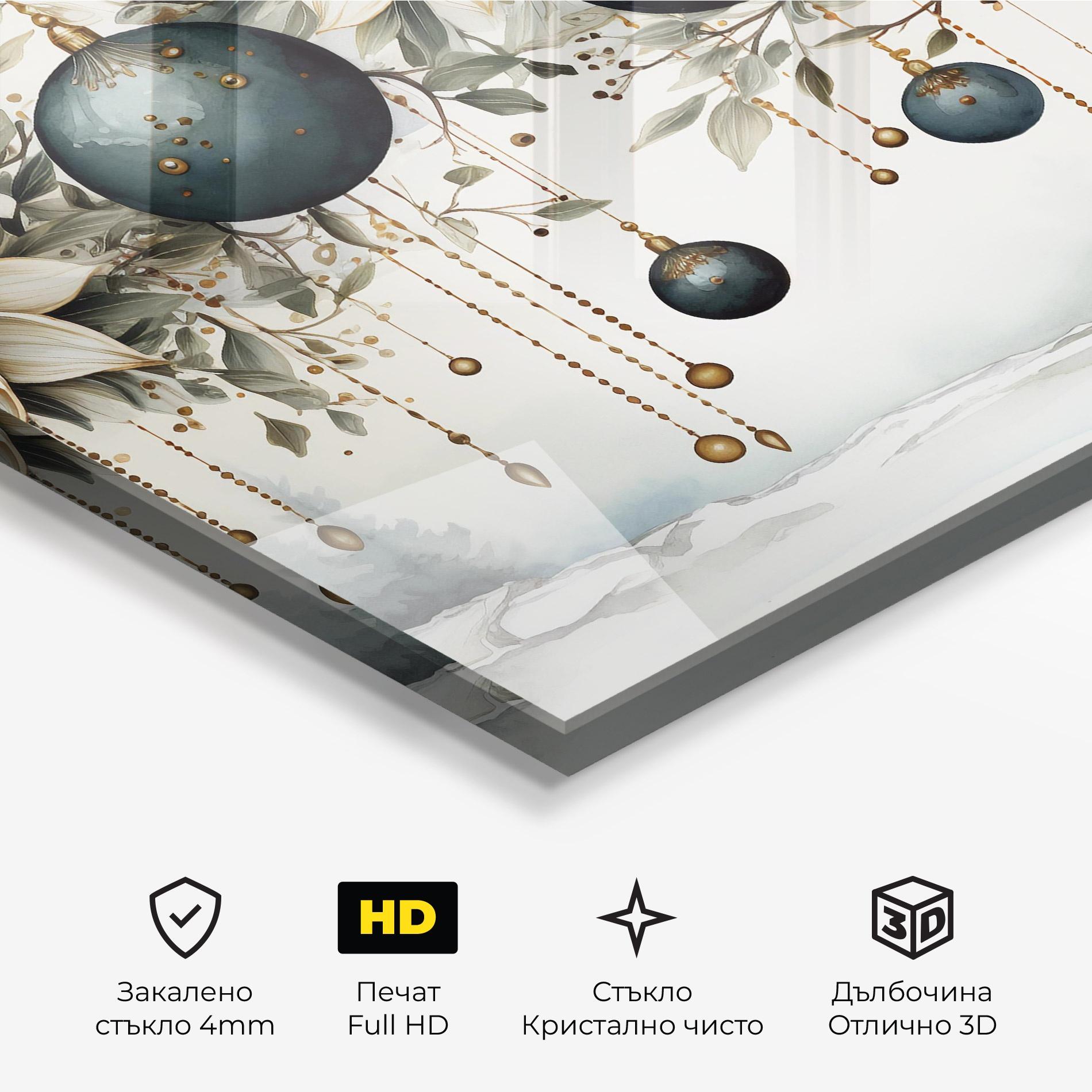 Стъклена картина Christmas Flowers Art mockup 3