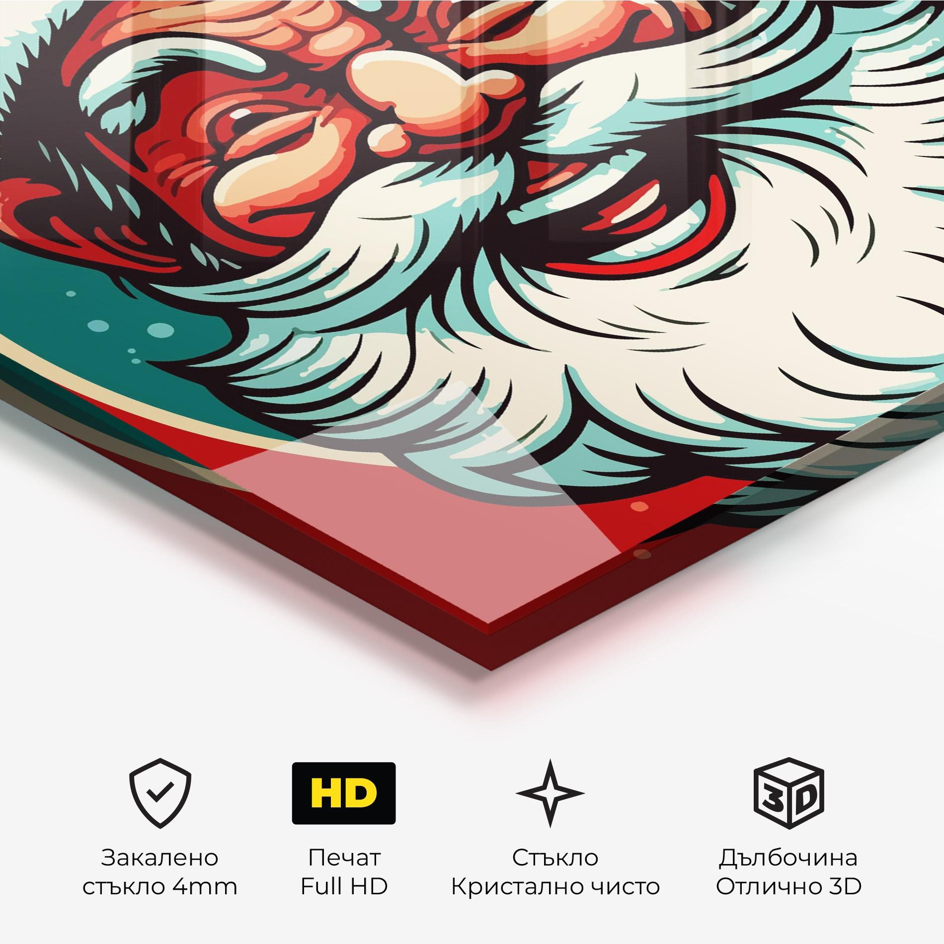 Стъклена картина Crazy Smile mockup 3