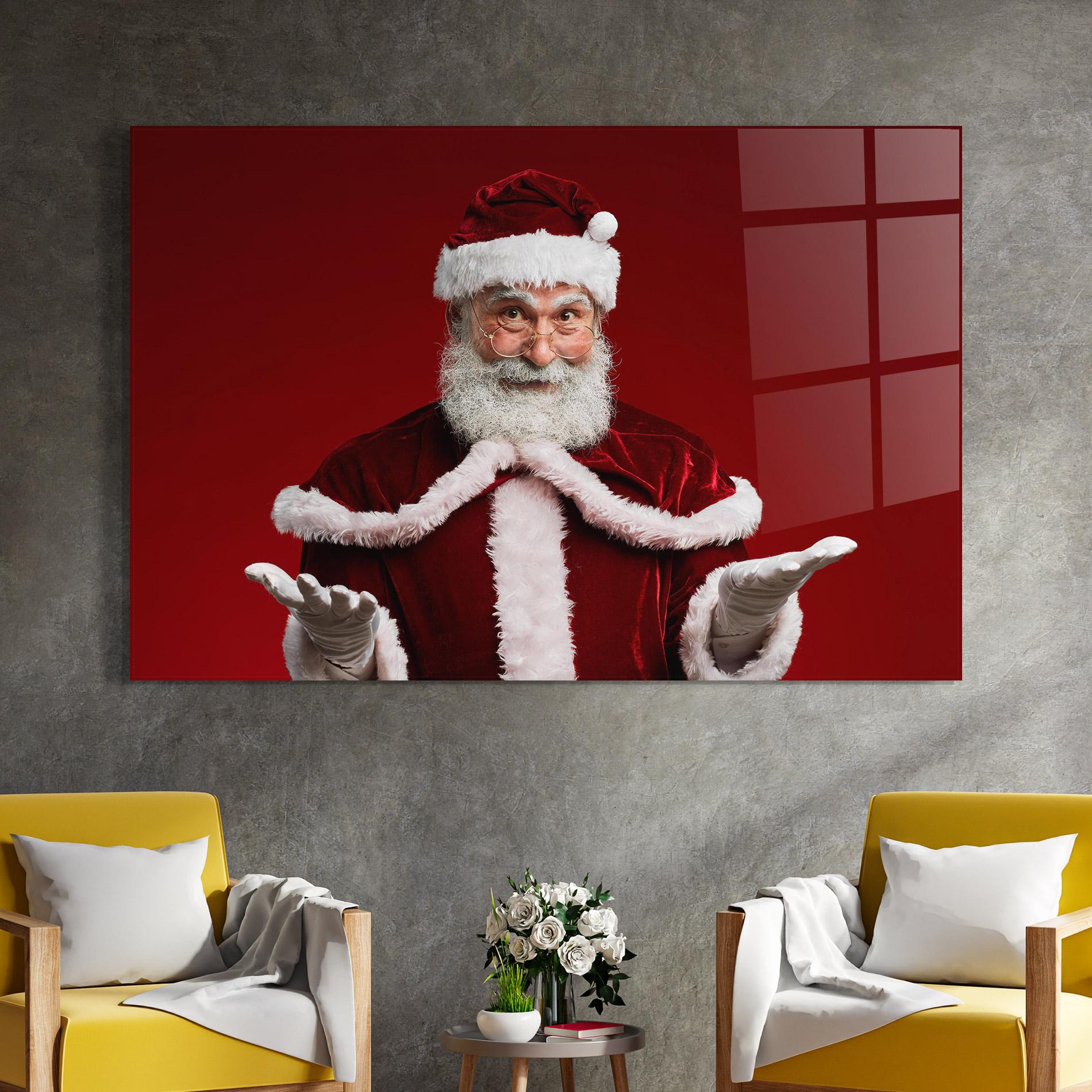 Стъклена картина Santa Welcoming You mockup 4
