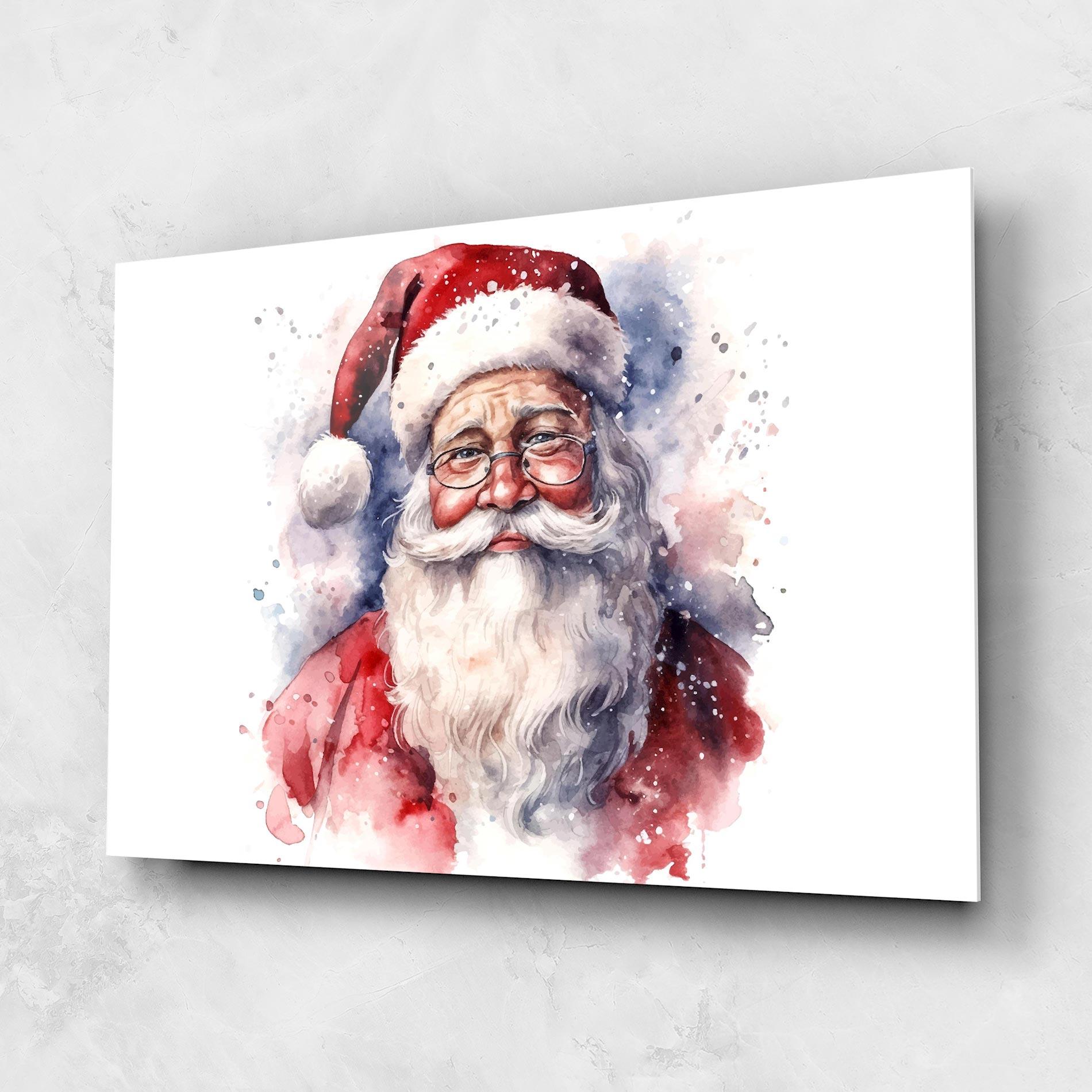 Стъклена картина Santa Watercolor mockup 1