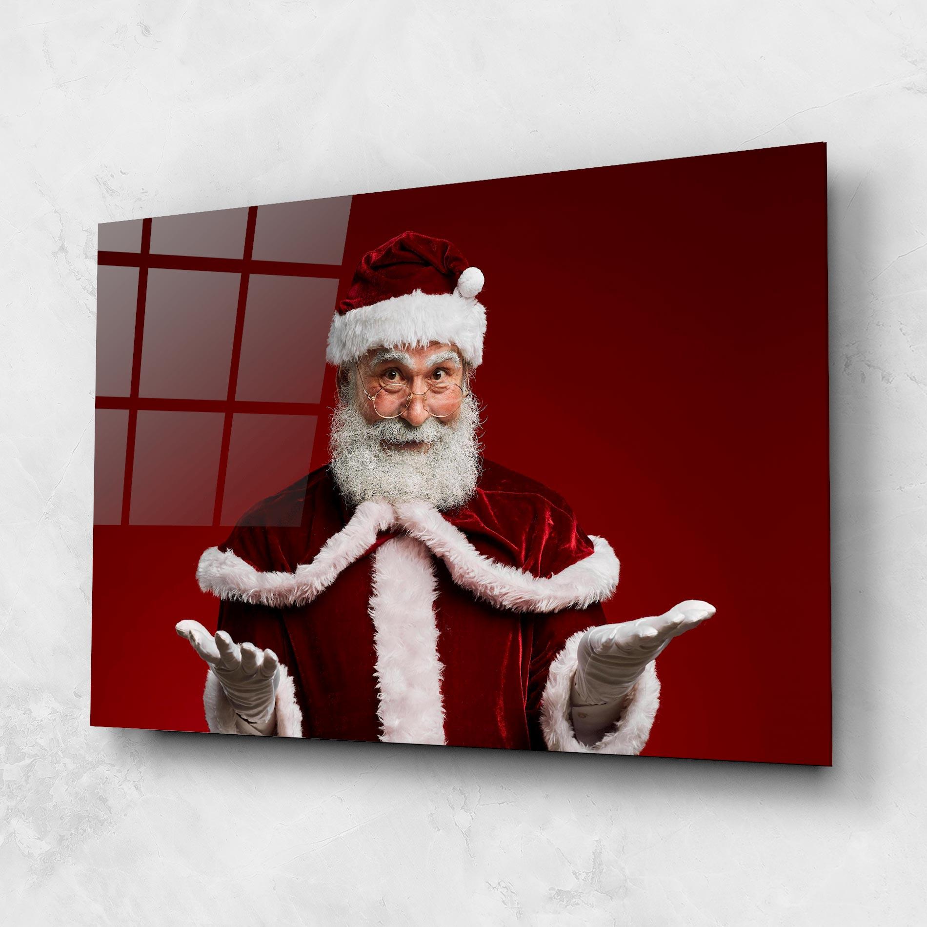 Стъклена картина Santa Welcoming You mockup 1