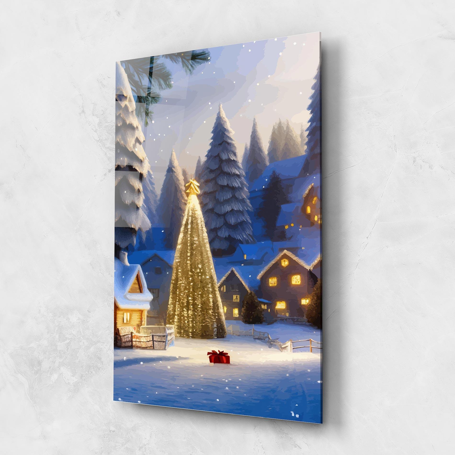 Стъклена картина Fairy Tale Christmas House mockup 1