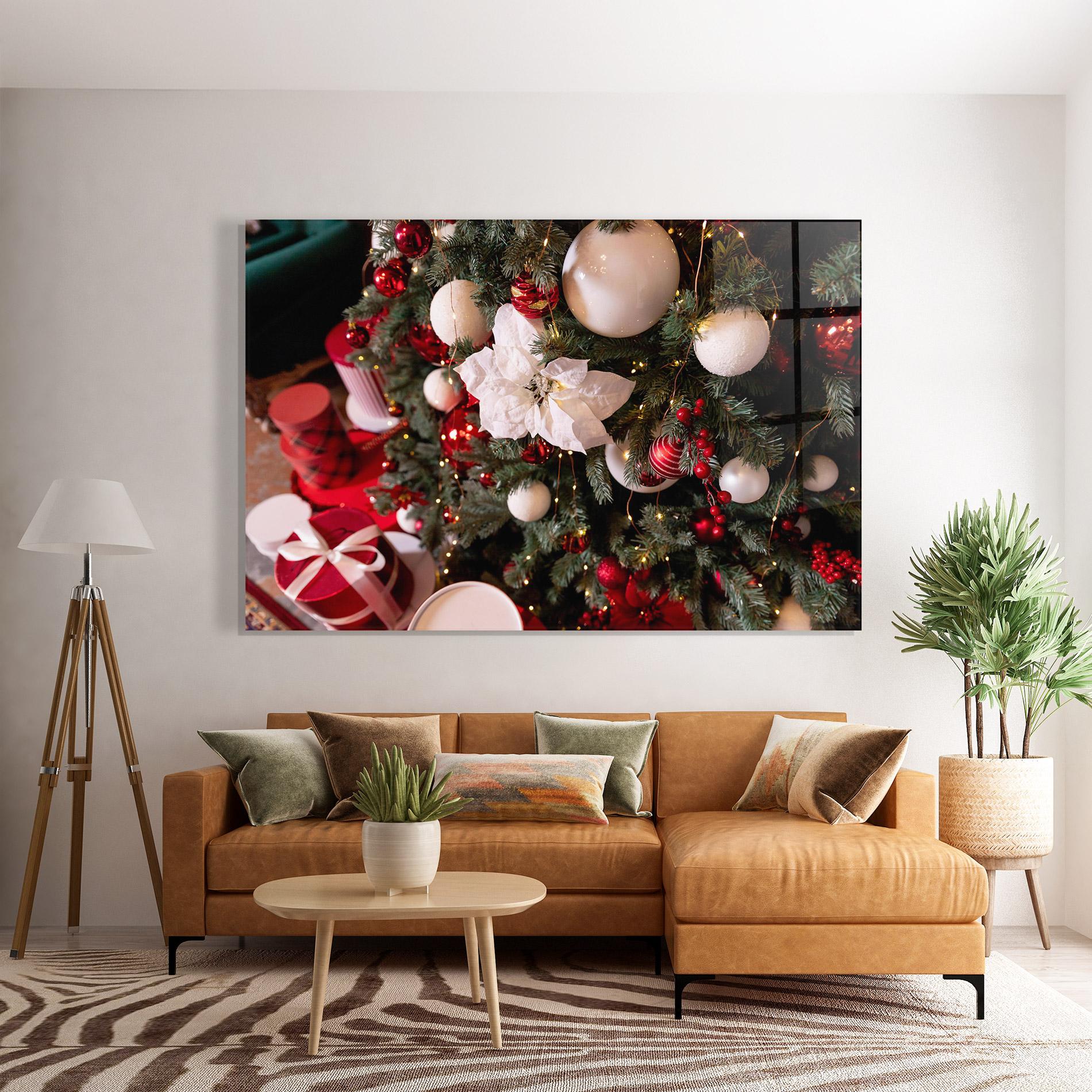 Стъклена картина Colourful Christmas Baubles mockup 7