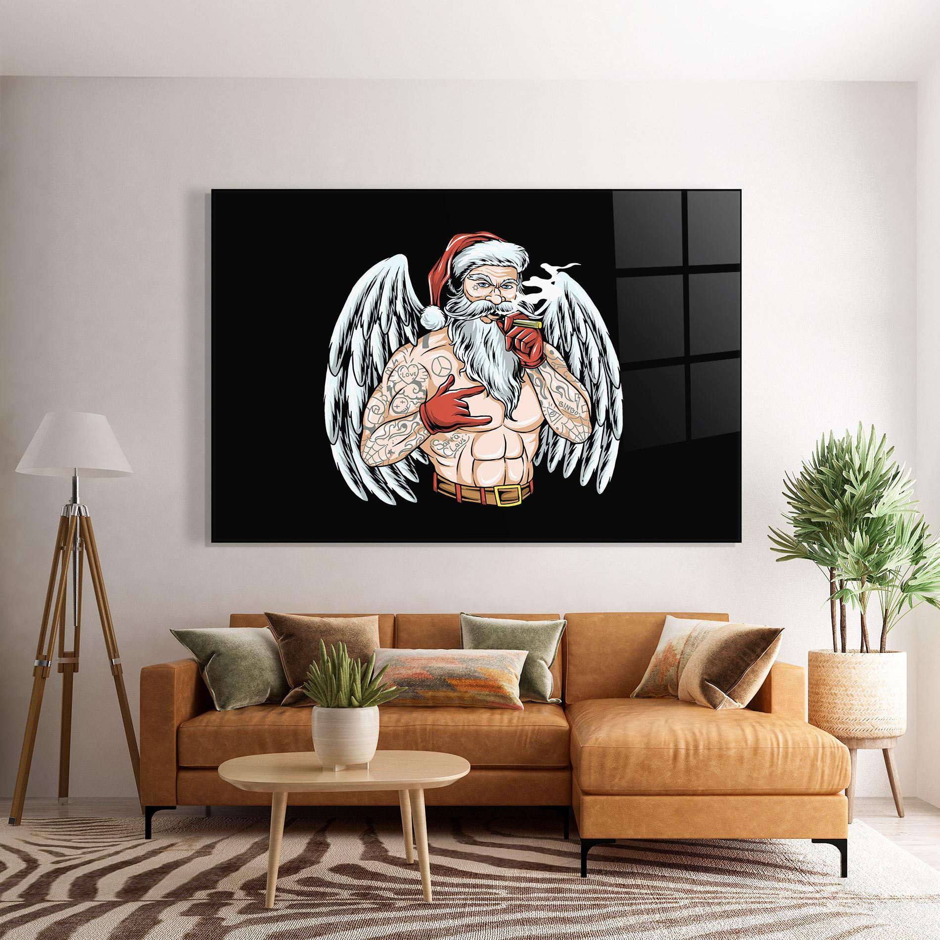 Стъклена картина Santa Wings mockup 7