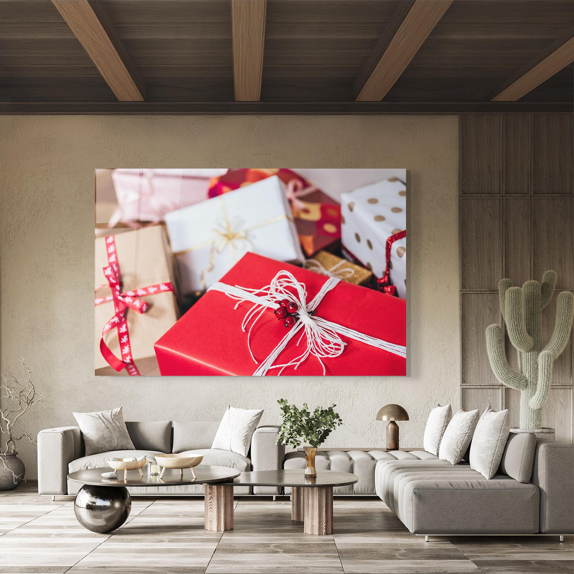 Стъклена картина Christmas Gifts mockup 8