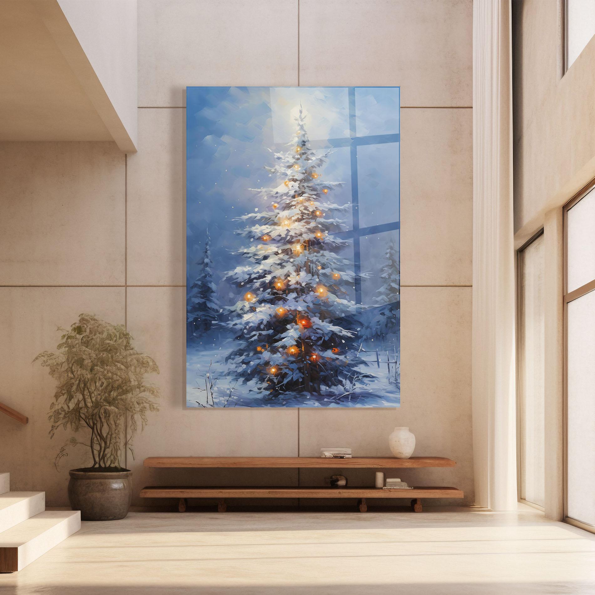 Стъклена картина Tall Slender Tree mockup 8