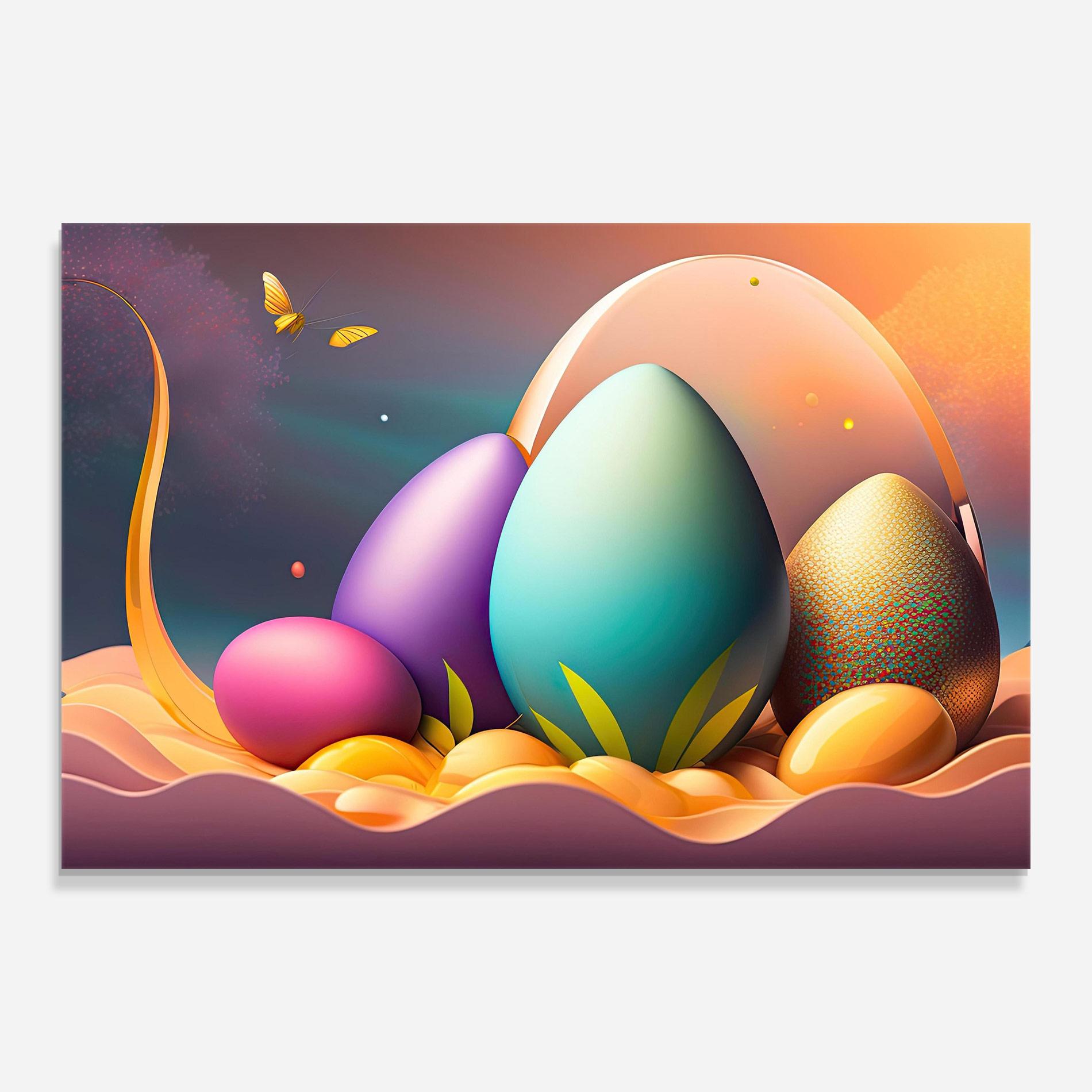 Стъклена картина Big Blue Easter Egg mockup 0