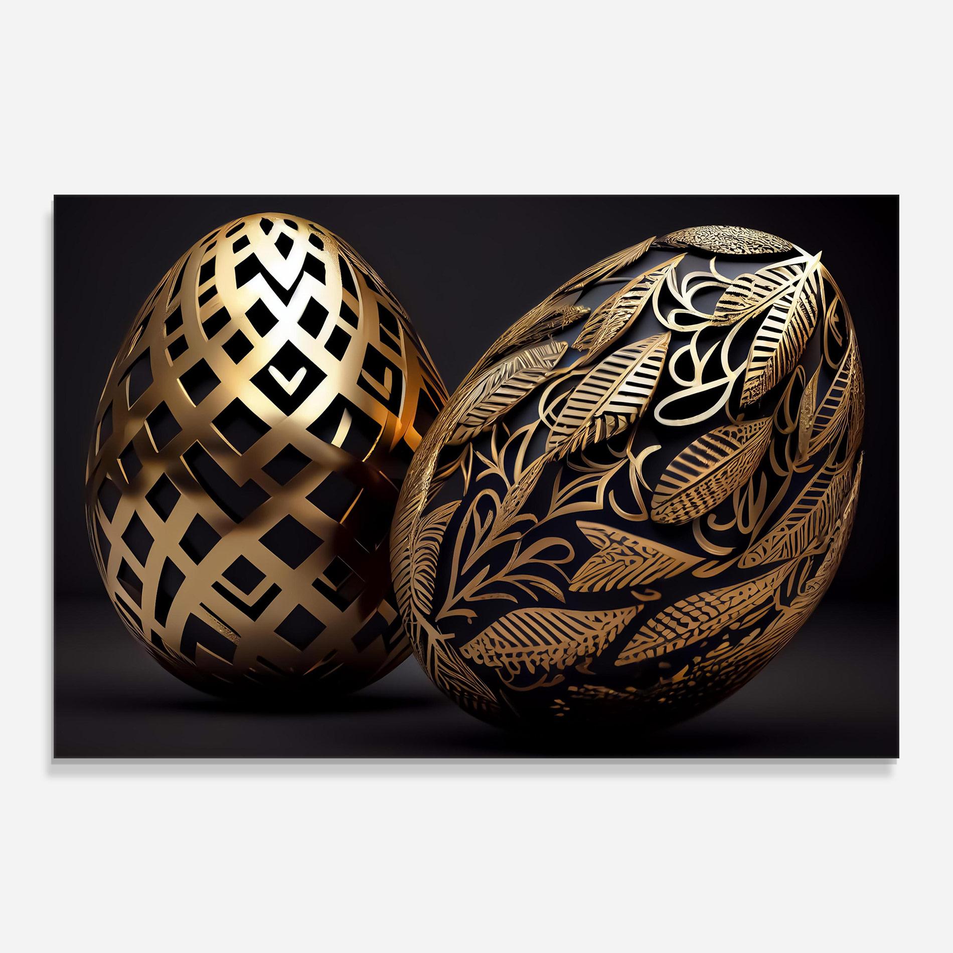Стъклена картина Black Golden Eggs mockup 0