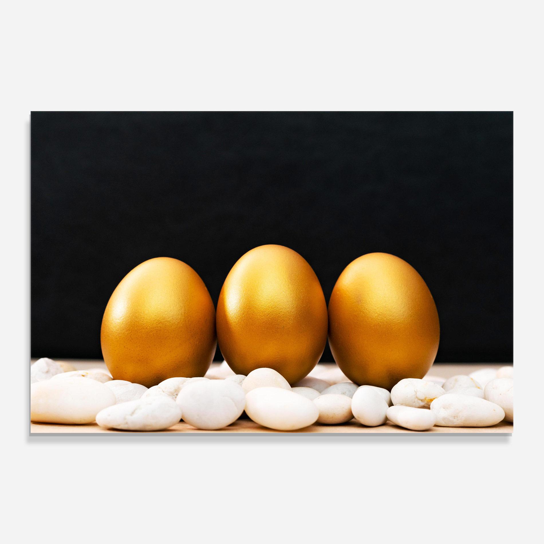 Стъклена картина Golden Easter Egg mockup 0