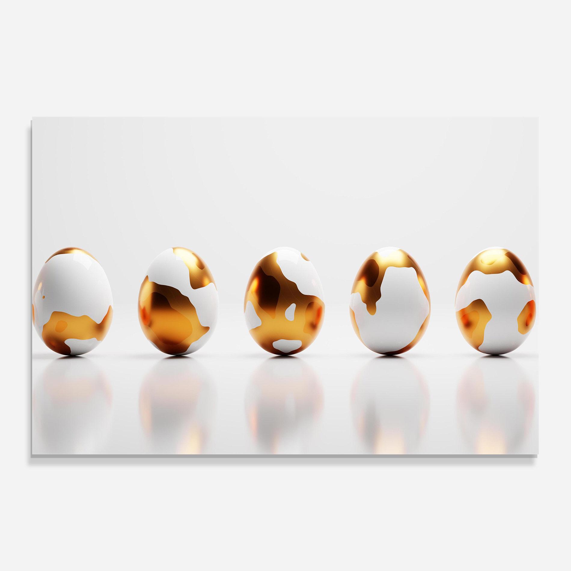 Стъклена картина Golden Shiny Eggs mockup 0