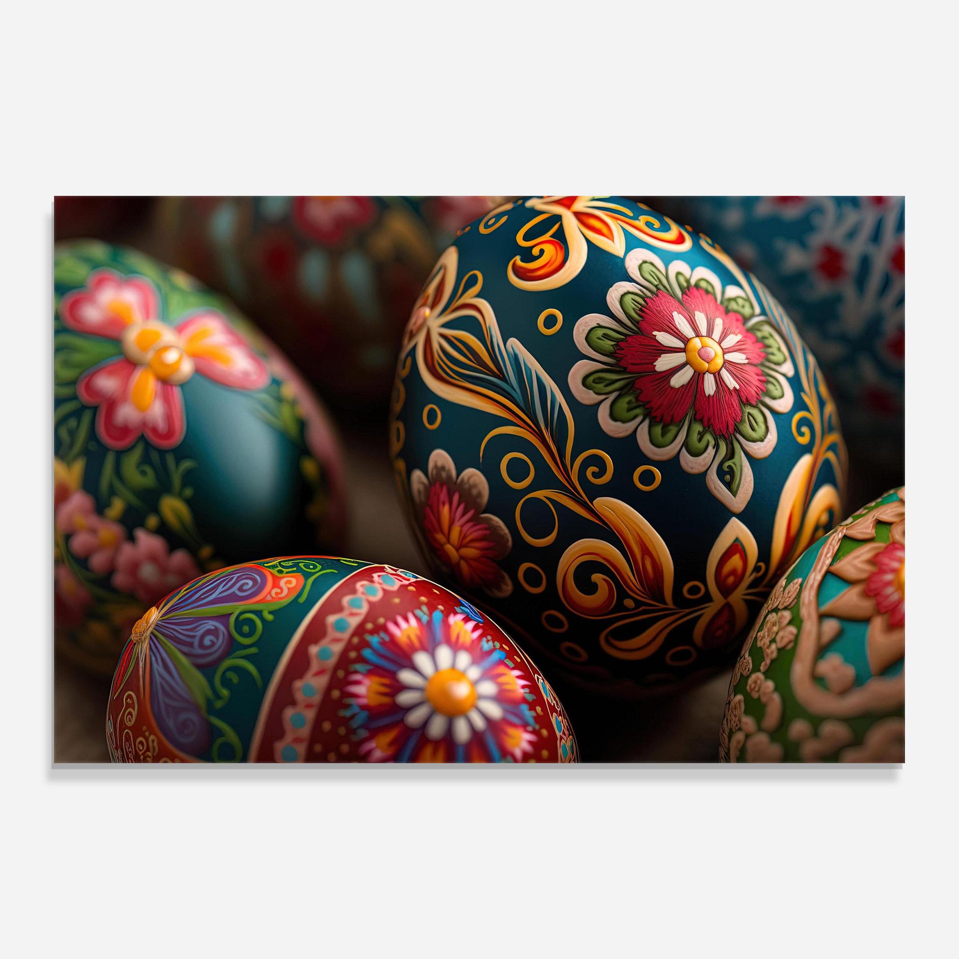 Стъклена картина Traditional Painted Eggs mockup 0