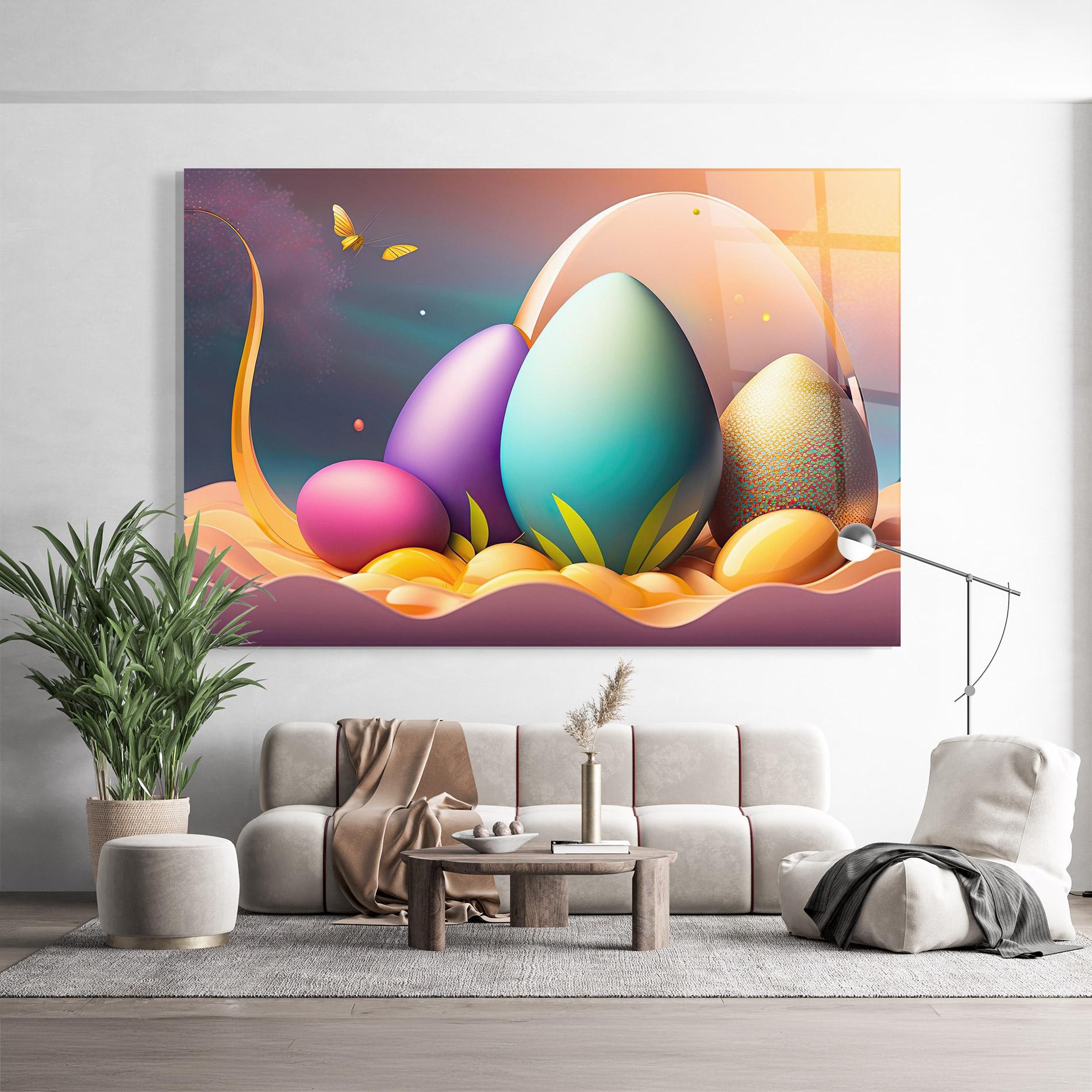 Стъклена картина Big Blue Easter Egg mockup 9