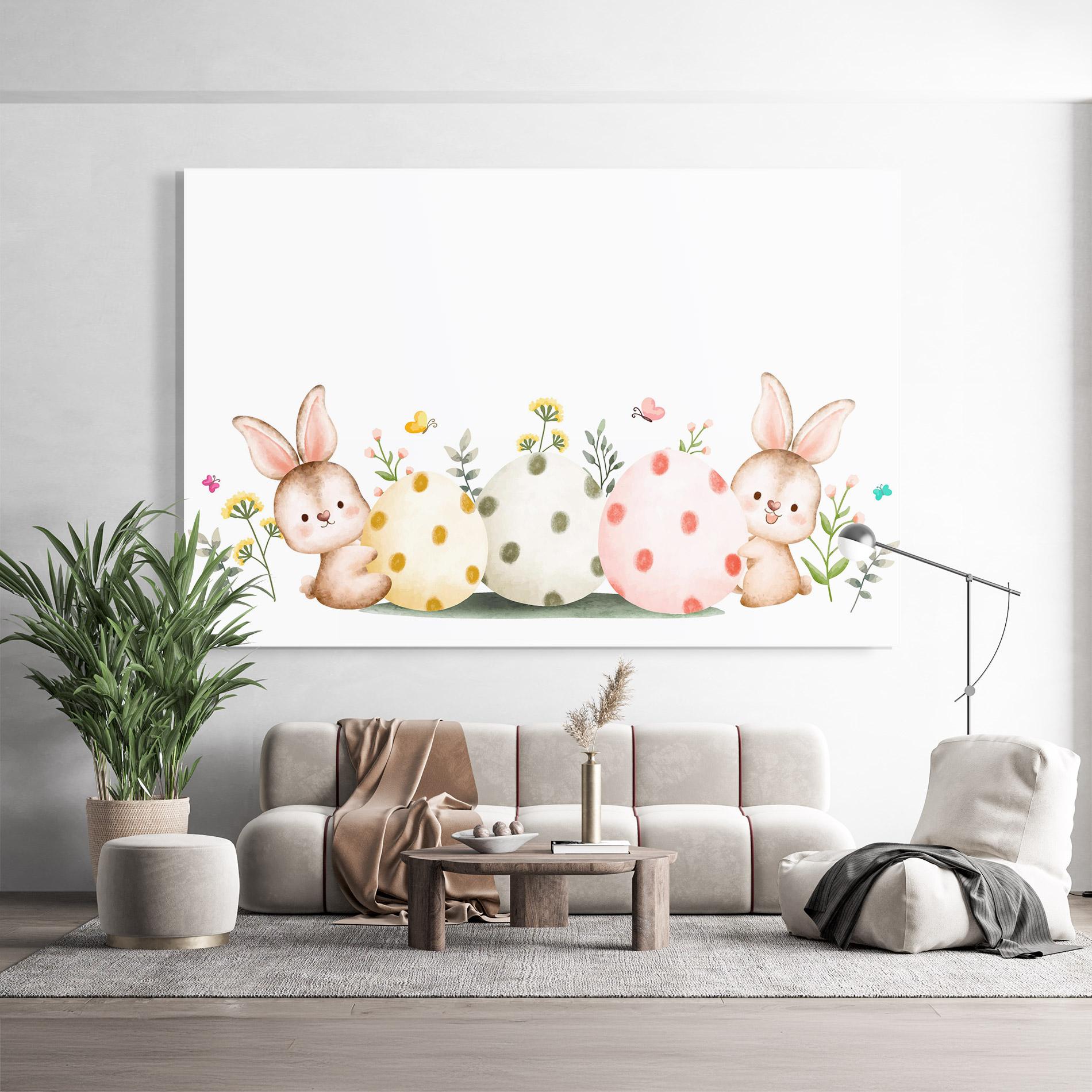 Стъклена картина Butterfly Rabbit mockup 9