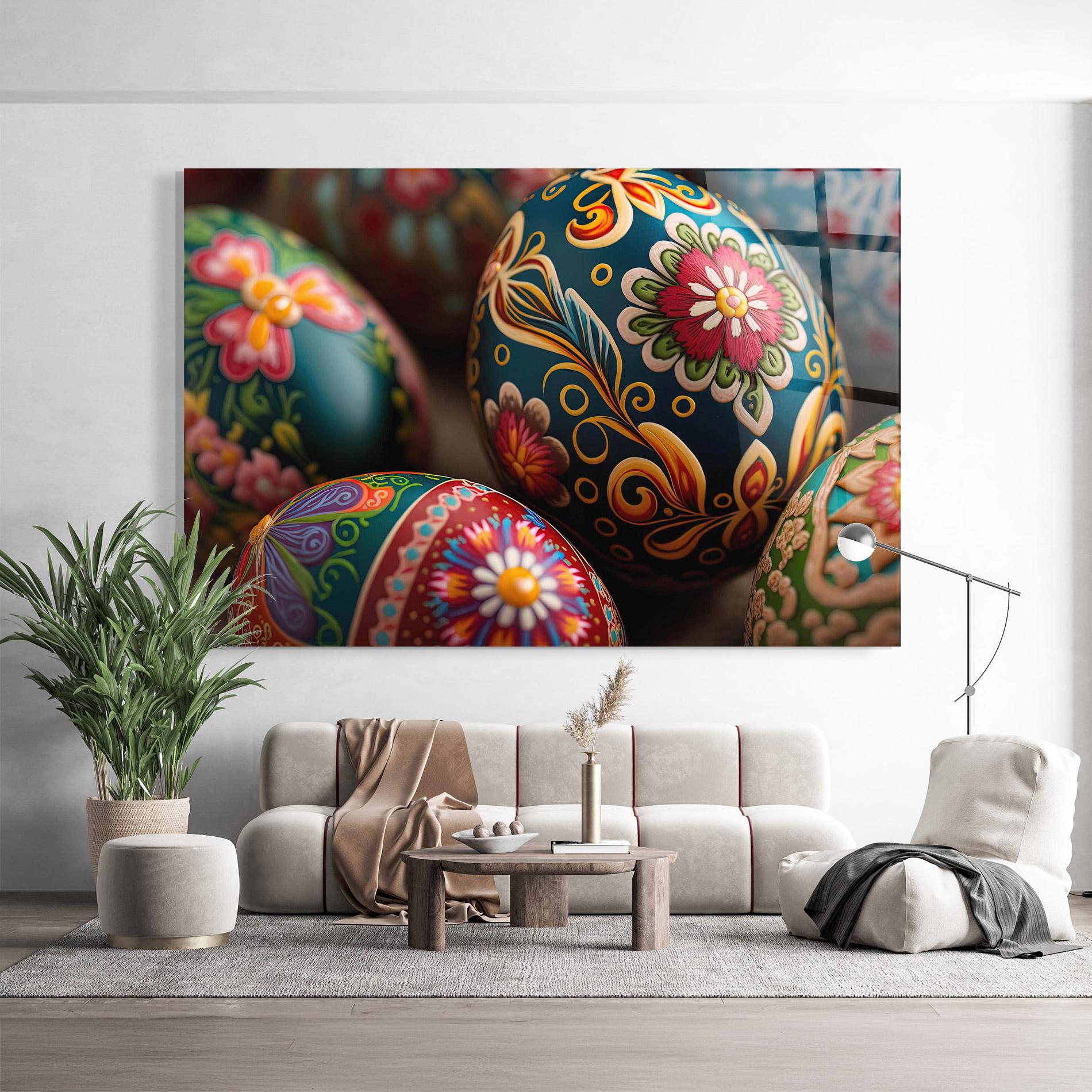 Стъклена картина Traditional Painted Eggs mockup 9