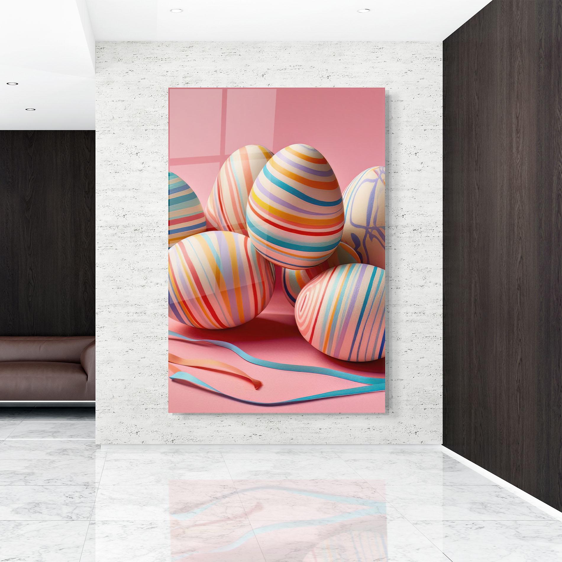 Стъклена картина Easter Eggs Ribbons mockup 9