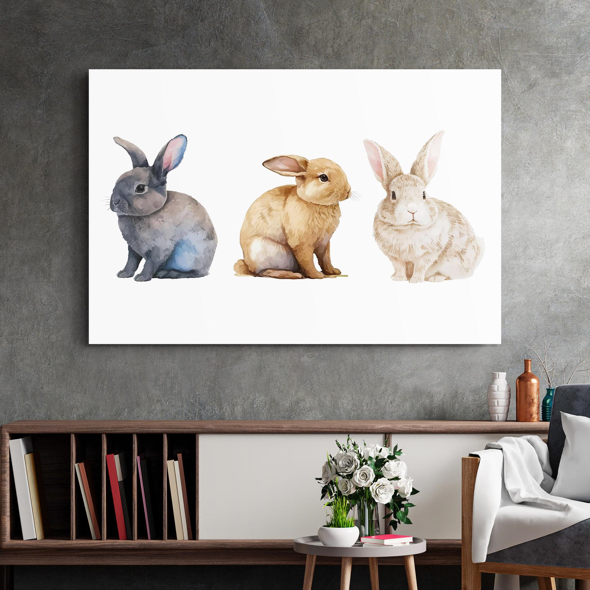 Стъклена картина Tree Easter Bunnies mockup 2