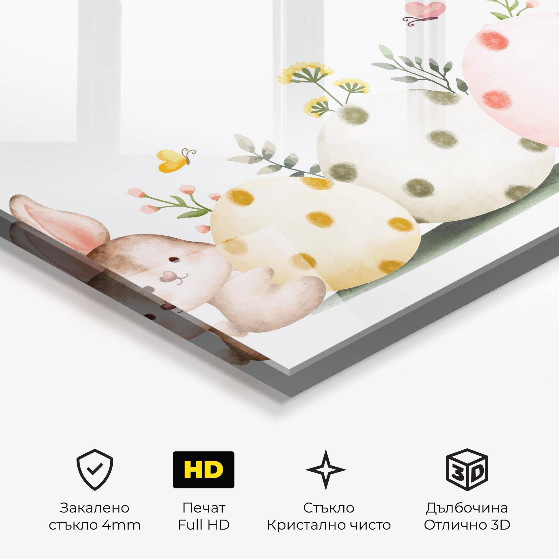 Стъклена картина Butterfly Rabbit mockup 3