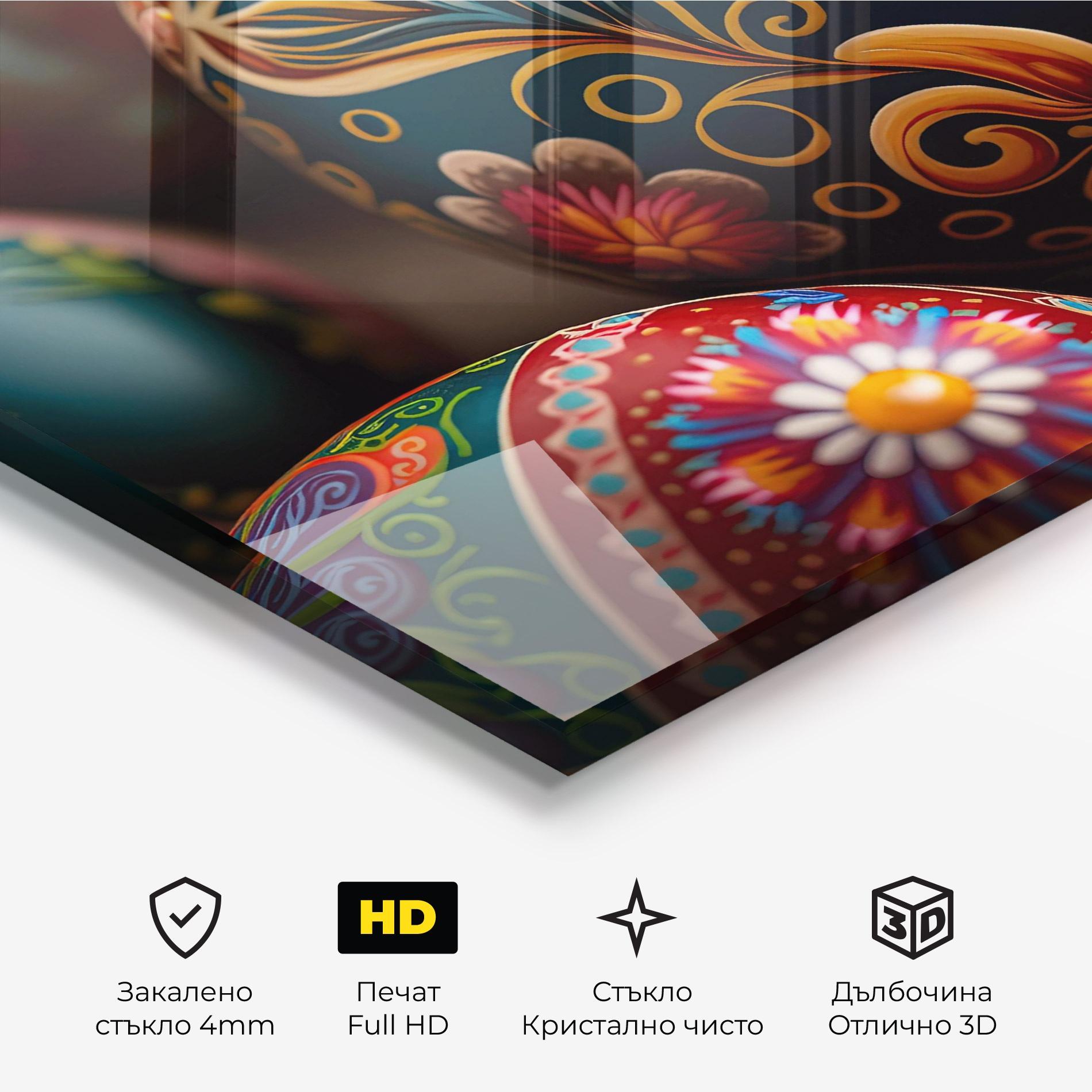 Стъклена картина Traditional Painted Eggs mockup 3