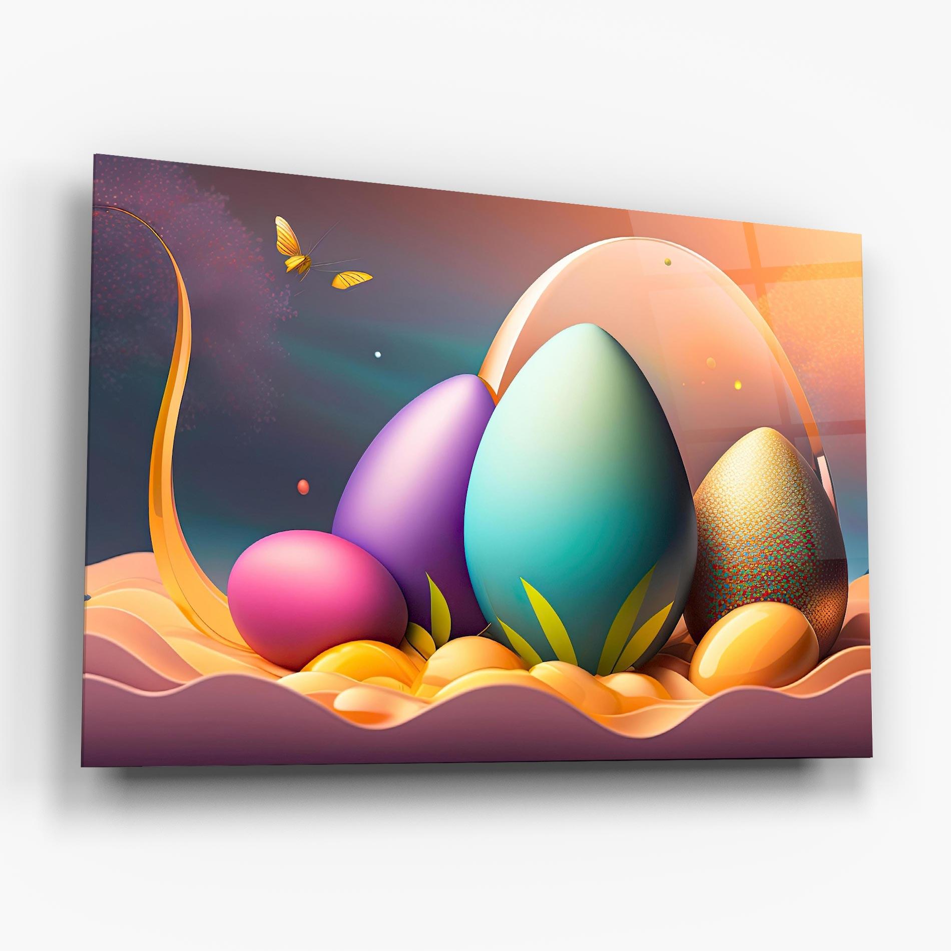Стъклена картина Big Blue Easter Egg mockup 6