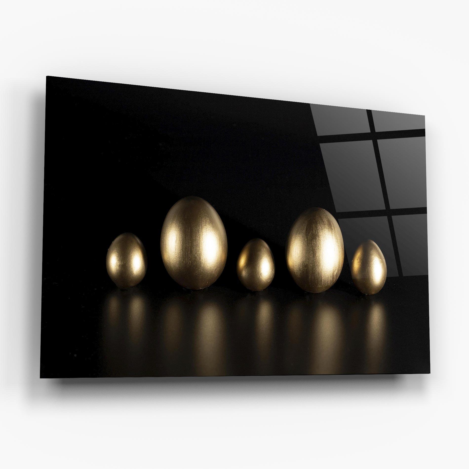 Стъклена картина Gold Eggs Shot mockup 6