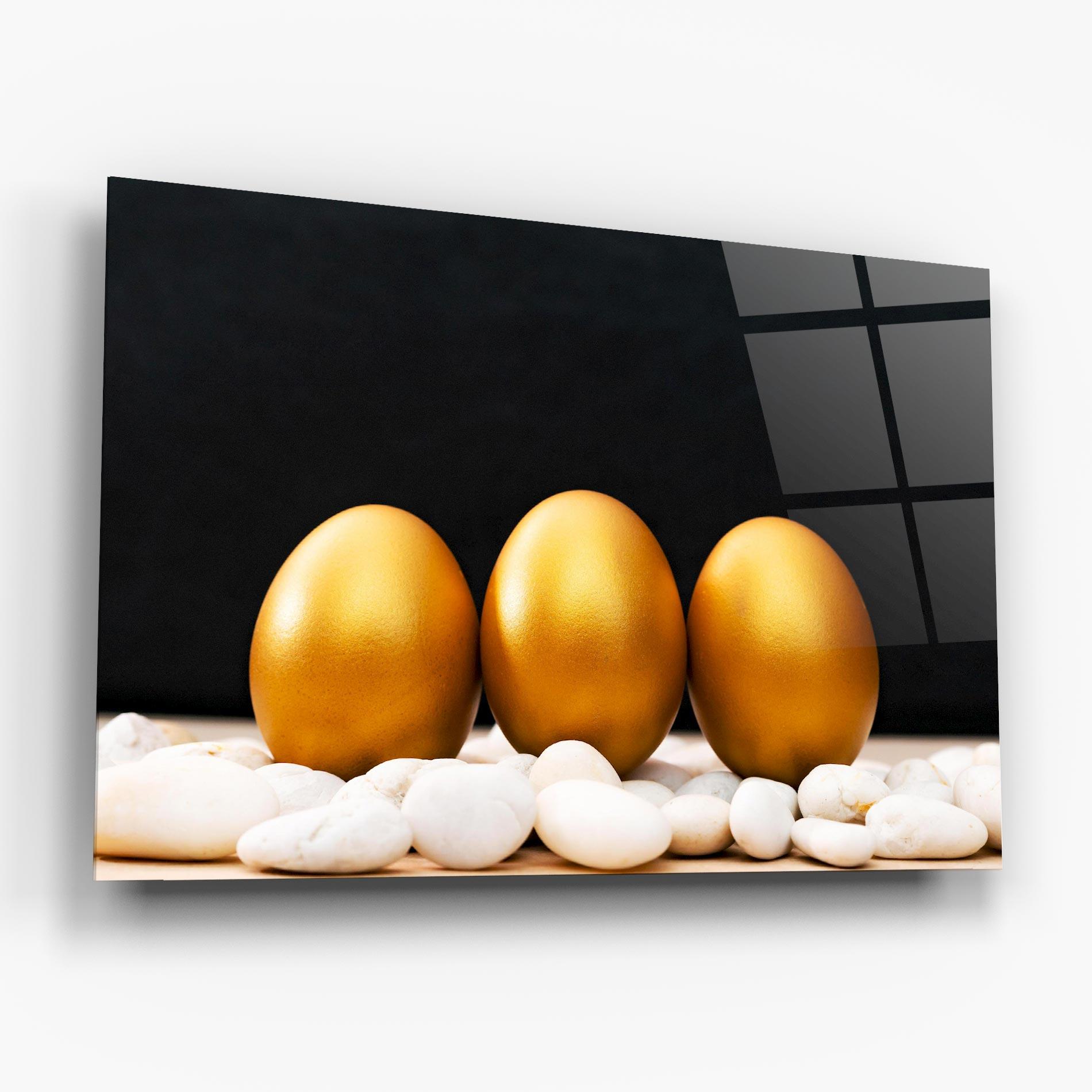 Стъклена картина Golden Easter Egg mockup 6