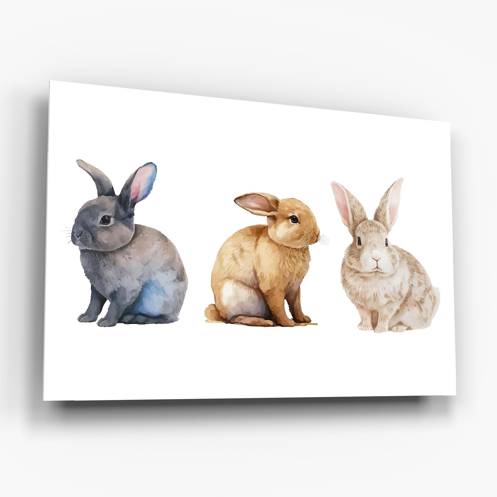 Стъклена картина Tree Easter Bunnies mockup 6