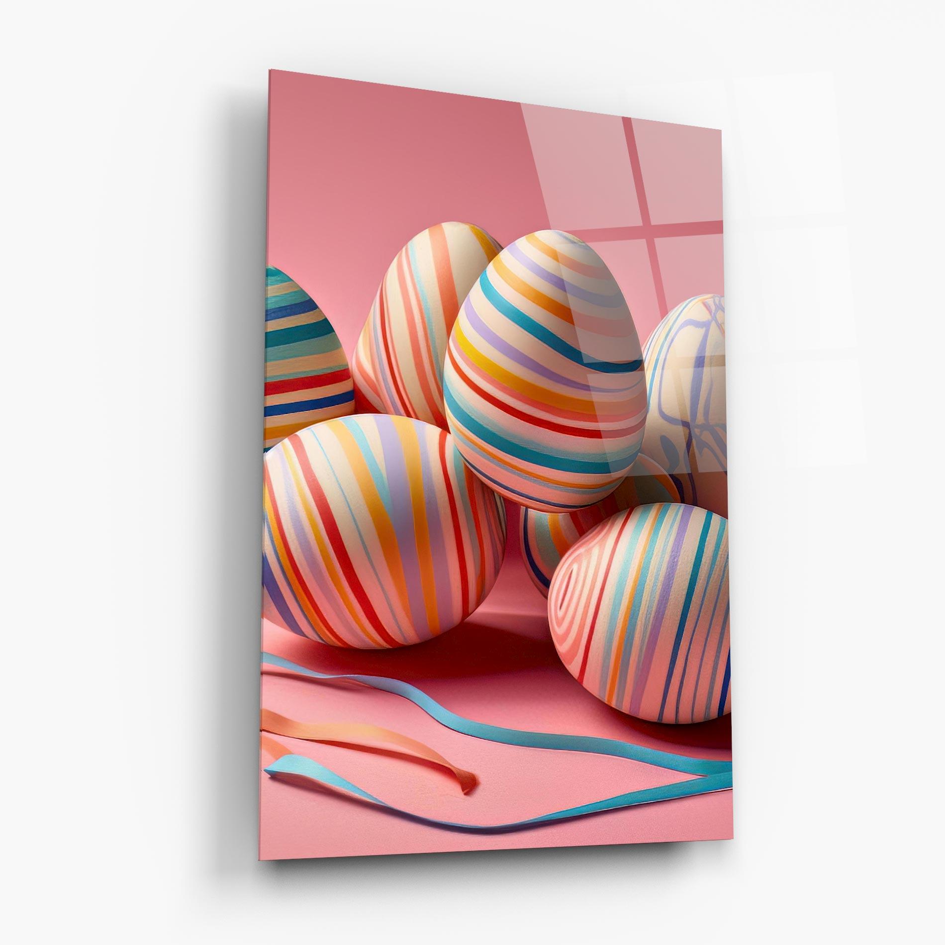 Стъклена картина Easter Eggs Ribbons mockup 6